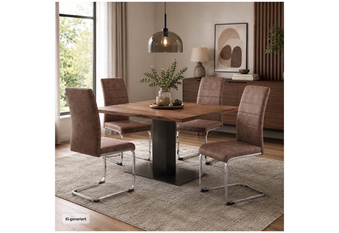 HTI-Living Freischwinger Schwingstuhl SallyC Braun (Set, 4 St), Freischwinger Esszimmerstuhl
