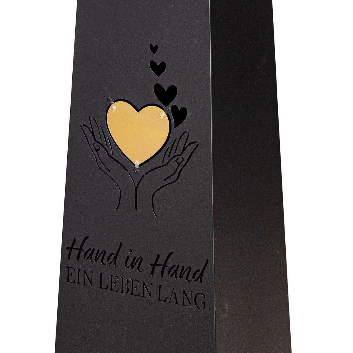 GILDE Dekoschale Schalenständer Metall Schwarz Gold Herzmotiv Hand in Hand günstig online kaufen