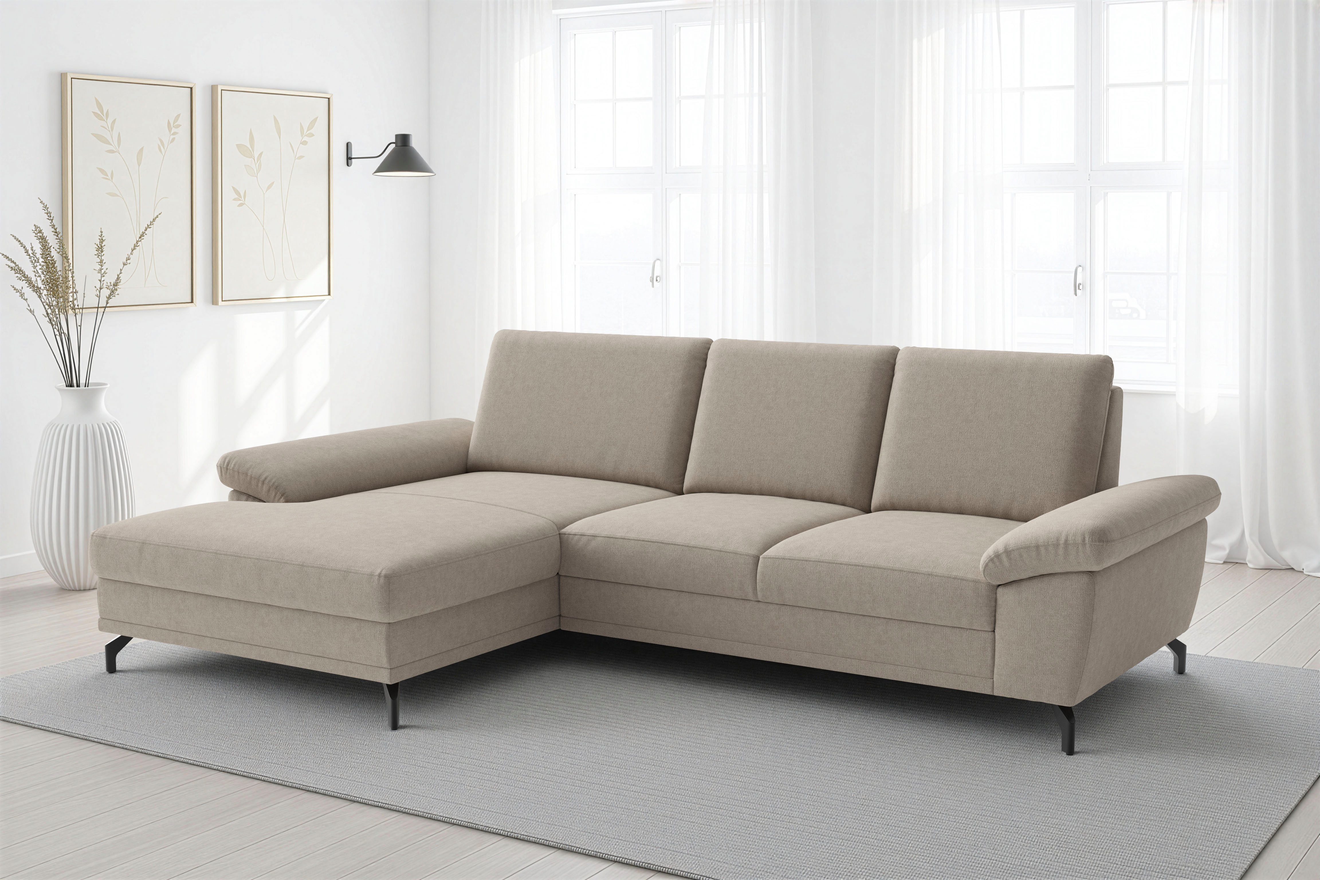 sit&more Ecksofa Chelsea L-Form, B: 264 cm, mit Armteil-& Sitztiefenverstellung, optional Bettfunktion und Bettkasten