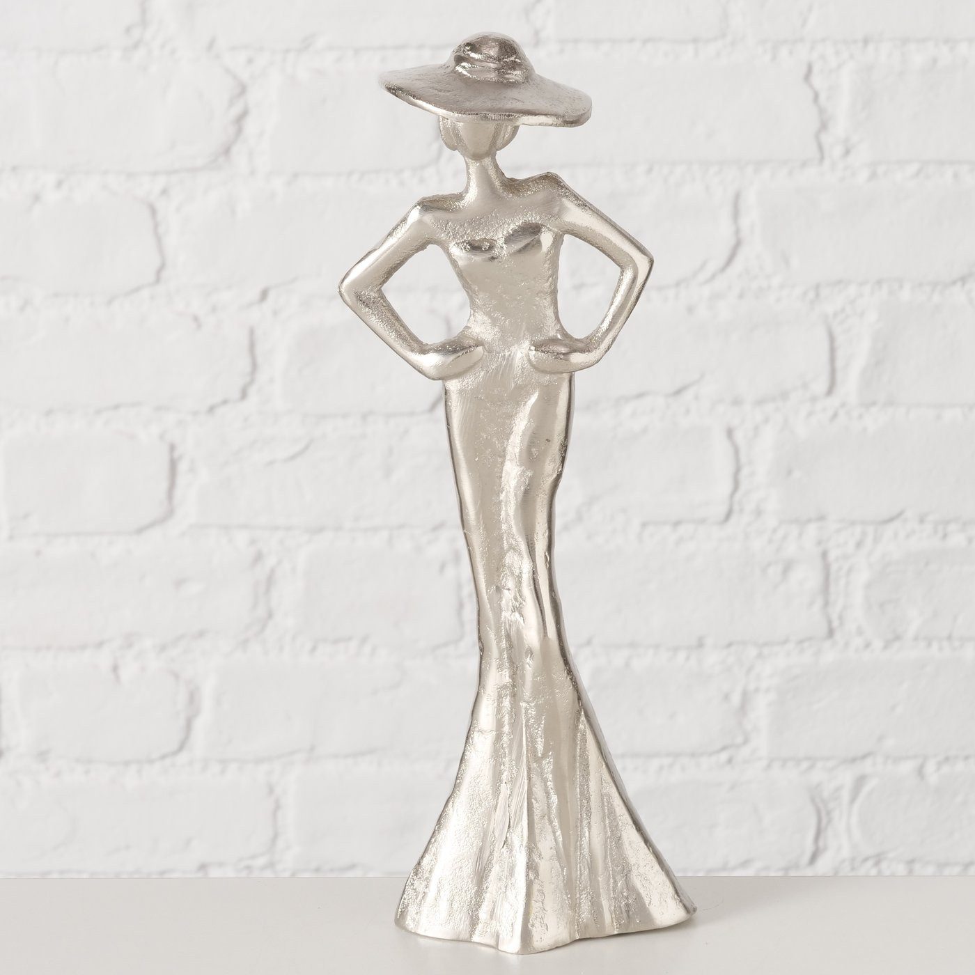 MF Skulptur Lady Elegante Aluminium Figur in Silber – Handgefertigte Deko günstig online kaufen