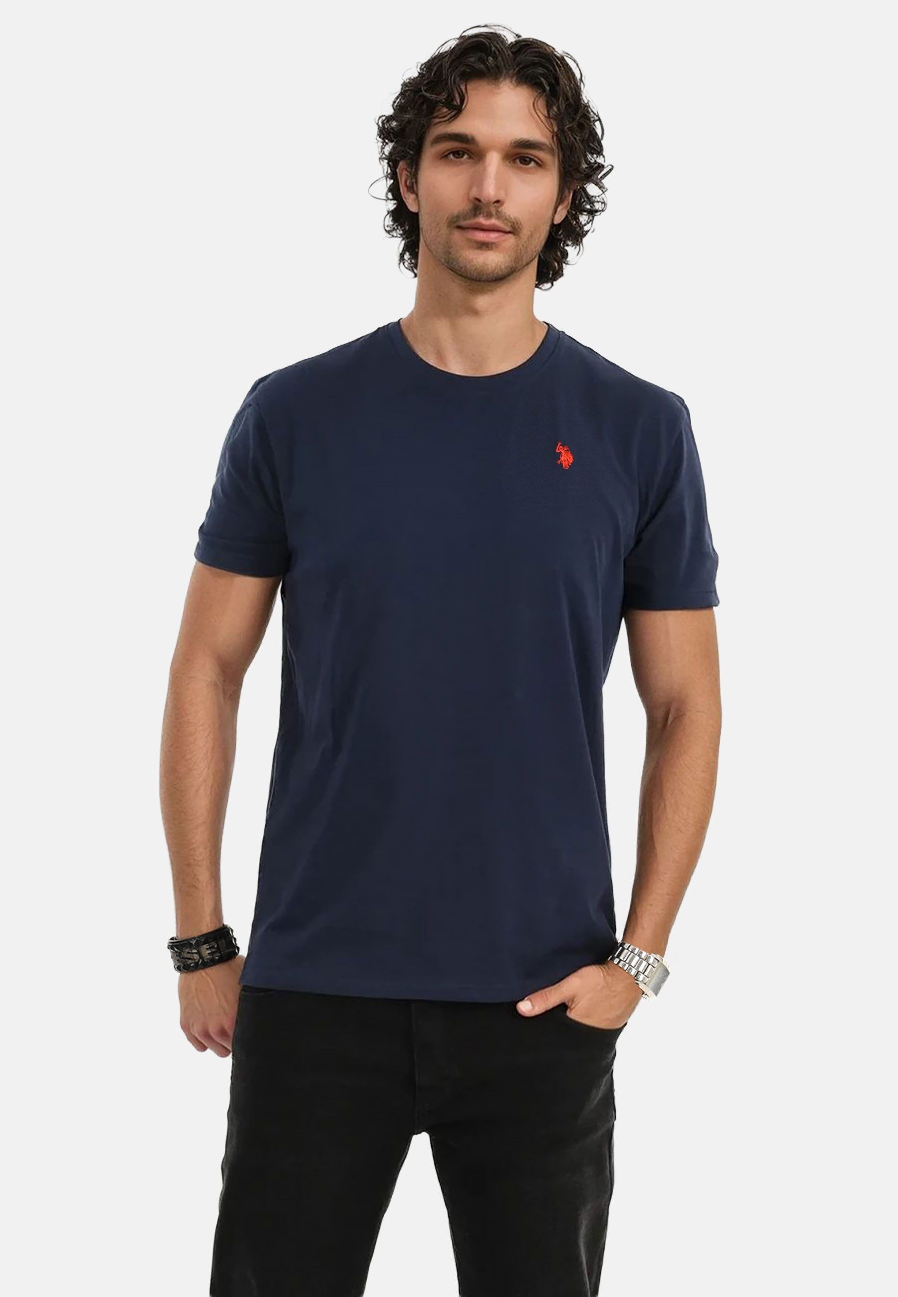 U.S. Polo Assn. T-Shirt USNaash – Herren Basic Shirt aus 100 % Baumwolle Klassischer Rundhalsausschnitt, weiches Material und Logo-Stickerei