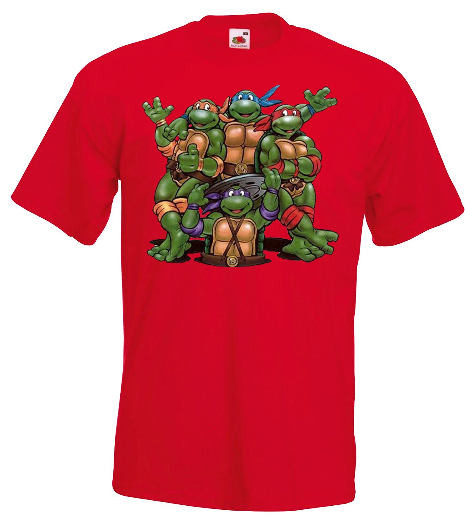 Youth Designz T-Shirt Turtles Bande T-Shirt für Herren mit trendigem Frontprint Rot