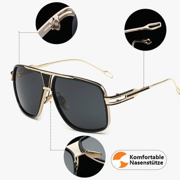 SOTOR Sonnenbrille Retro einteilige V-FöRmige Sonnenbrille Metallrahmen UV Sportbrille (1-St)