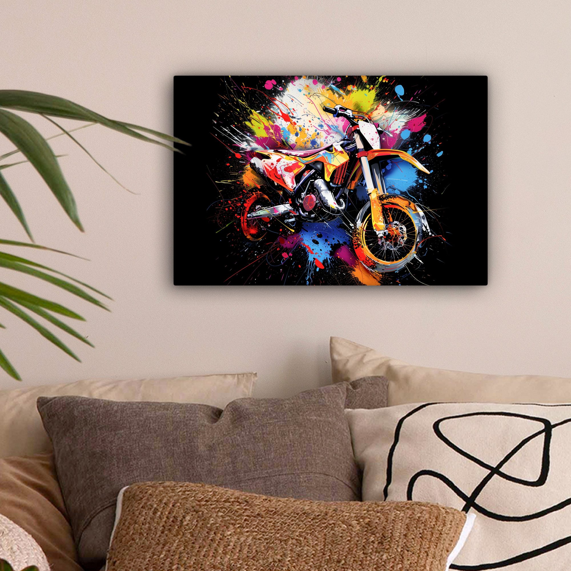 OneMillionCanvasses® Leinwandbild Graffiti - Sport - Motorrad - Motocross, günstig online kaufen