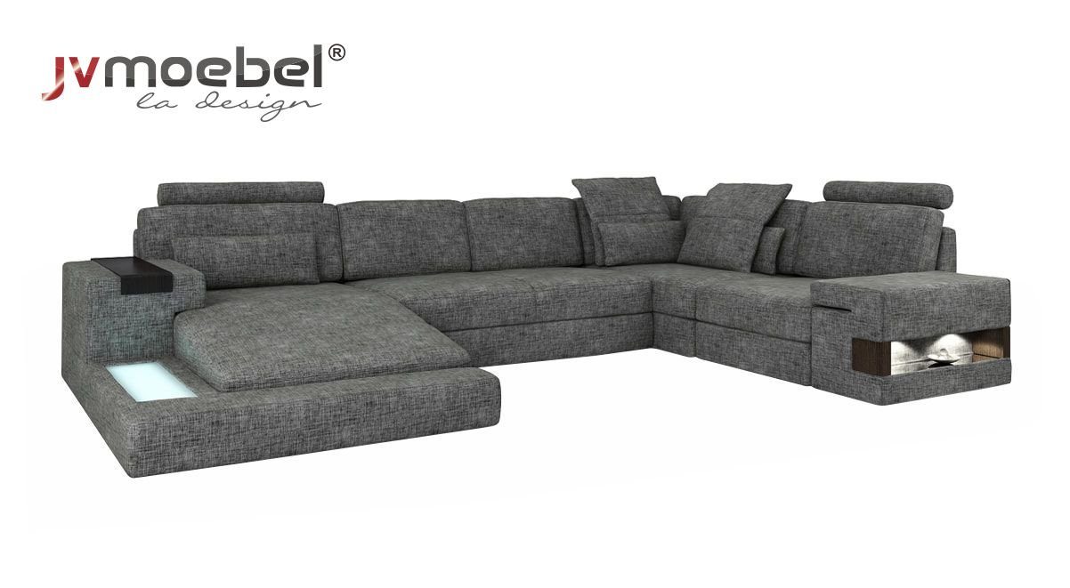 Wohnlandschaft U-Form Ecksofa JVmoebel Couch Sofa Modern Ecksofa Couchen Textilsofa