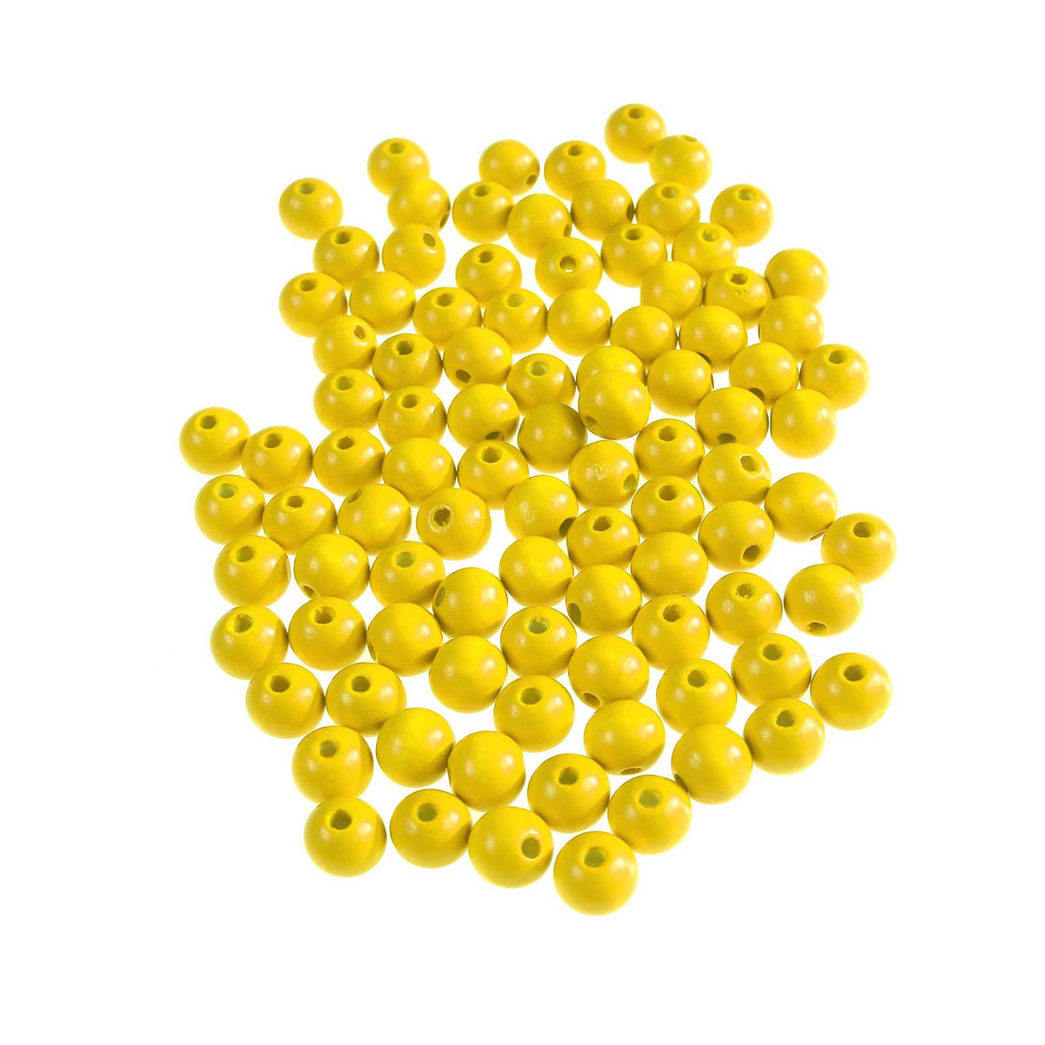 maDDma Bastelperlen 100 Holzperlen rund 12x11mm Bohrung 4mm Perlen Holz, (100 Stk. 100-tlg), rund