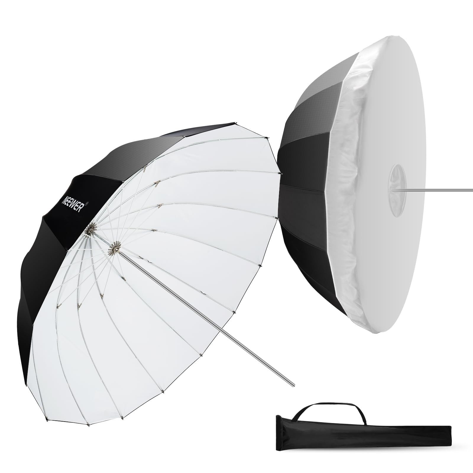 Neewer Softbox NS4U 180cm Parabolischer Reflexschirm, Studioschirm Fotografie, schnell zusammenklappbar, mit Diffusor Abdeckung, für Kamera Video