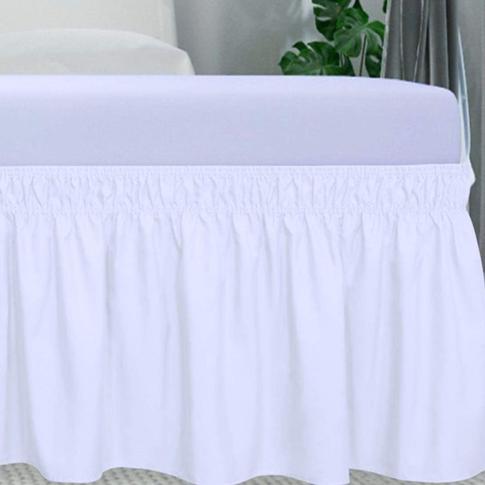 FELIXLEO Bettwäsche Bettrock weiße elastisches Staub Rüsche bauschiger 135* günstig online kaufen