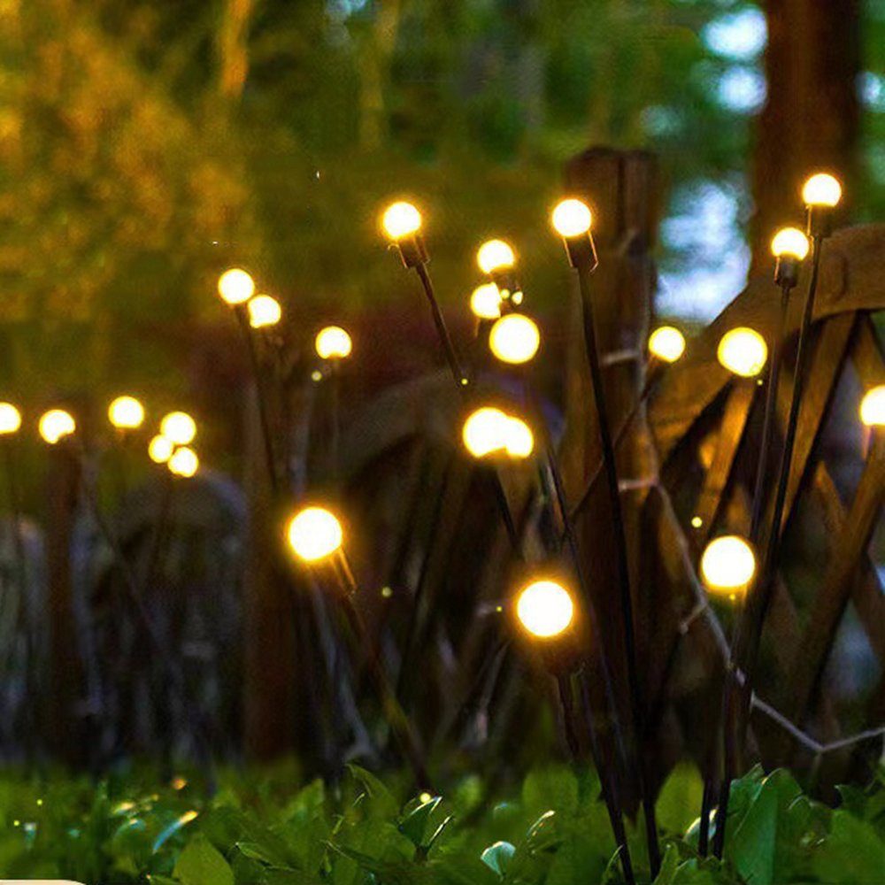 GelldG LED Solarleuchte 2 Pack Solar-Glühwürmchen Lichter Garten Dekorative Lichter
