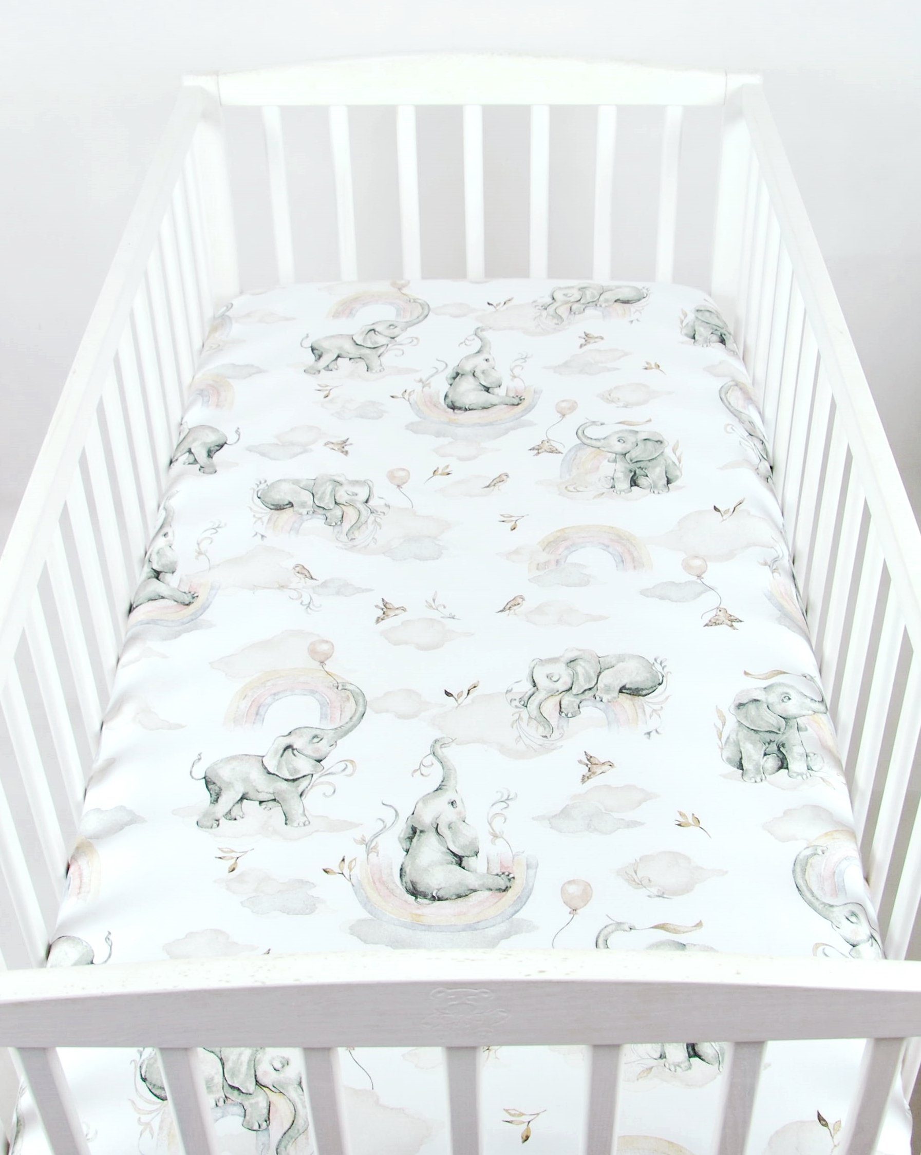 Spannbettlaken SPANNBETTLAKEN 70x140 Spannbetttuch Baumwolle Kinder Baby Babybett, BabyLux, 127. Elefanten Beige