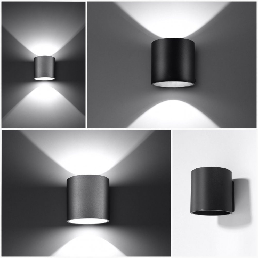 Wandleuchte Wandleuchte 1x cm ORBIS 10x12x10 SOLLUX ca. G9, 1 schwarz, Wandlampe lighting