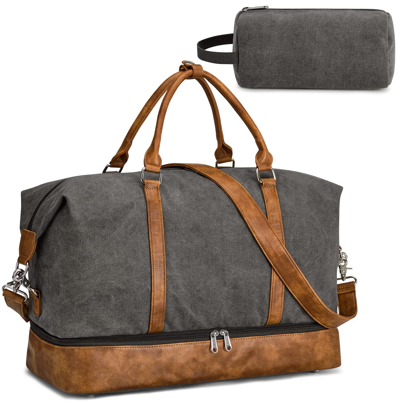 S-ZONE Reisetasche Weekender Reisetasche Tragetasche Freizeittasche Gymbag, Hängekoffer Reisetaschen mit Schuhfach für Damen und Herren