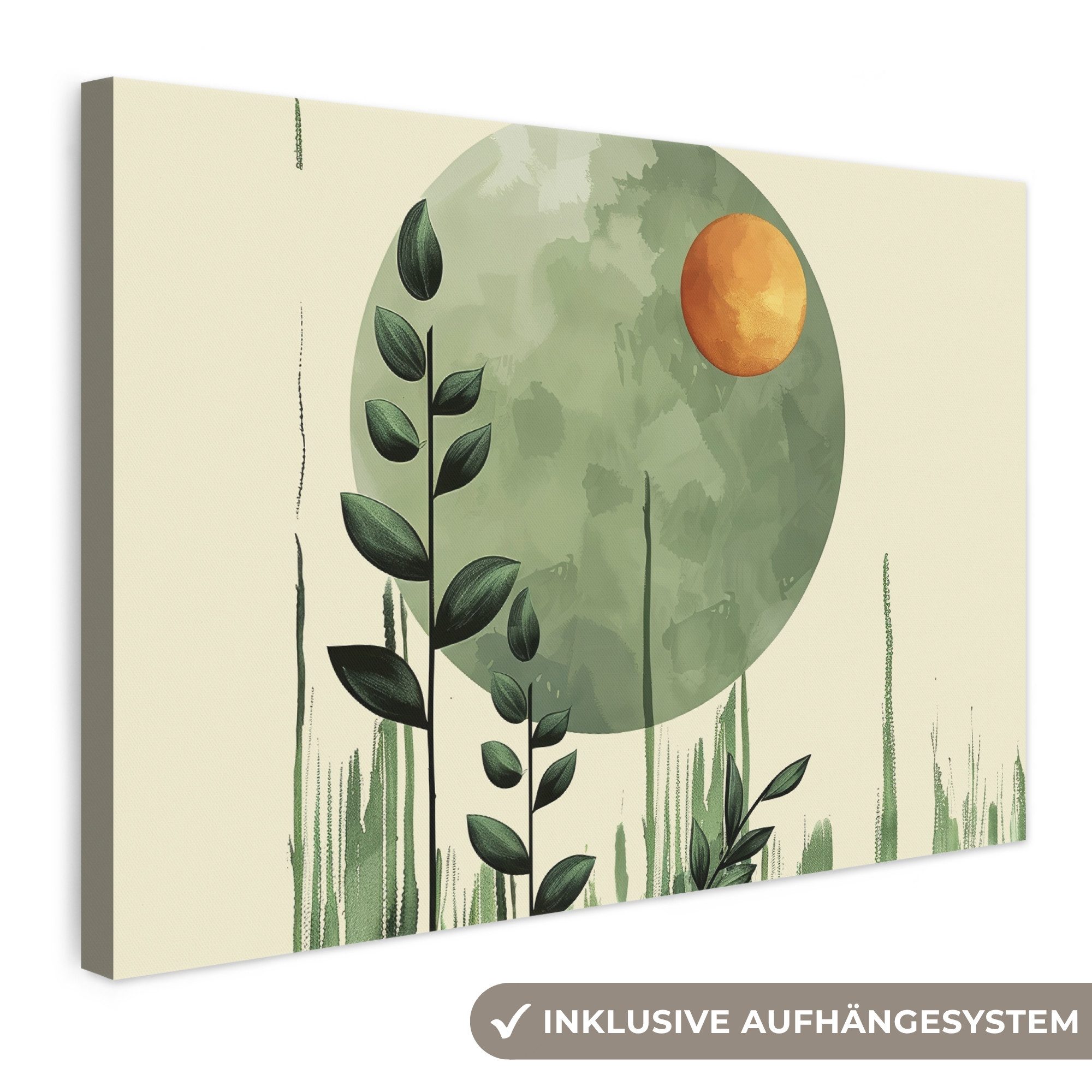 OneMillionCanvasses® Leinwandbild Abstrakt - Natur - Kunst - Sonne - Modern, Fotodruck (1 St), Boho Style Deko Wand, Bohemian Wanddeko Bilder, 30x20 cm