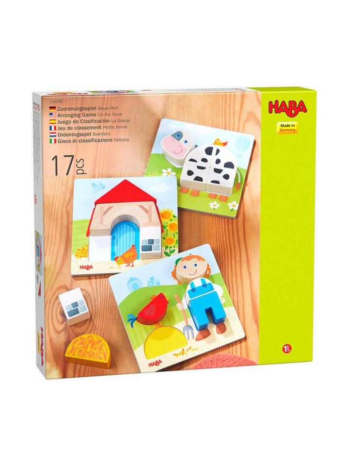Haba Lernspielzeug Zuordnungsspiel Bauernhof, unisex neutral