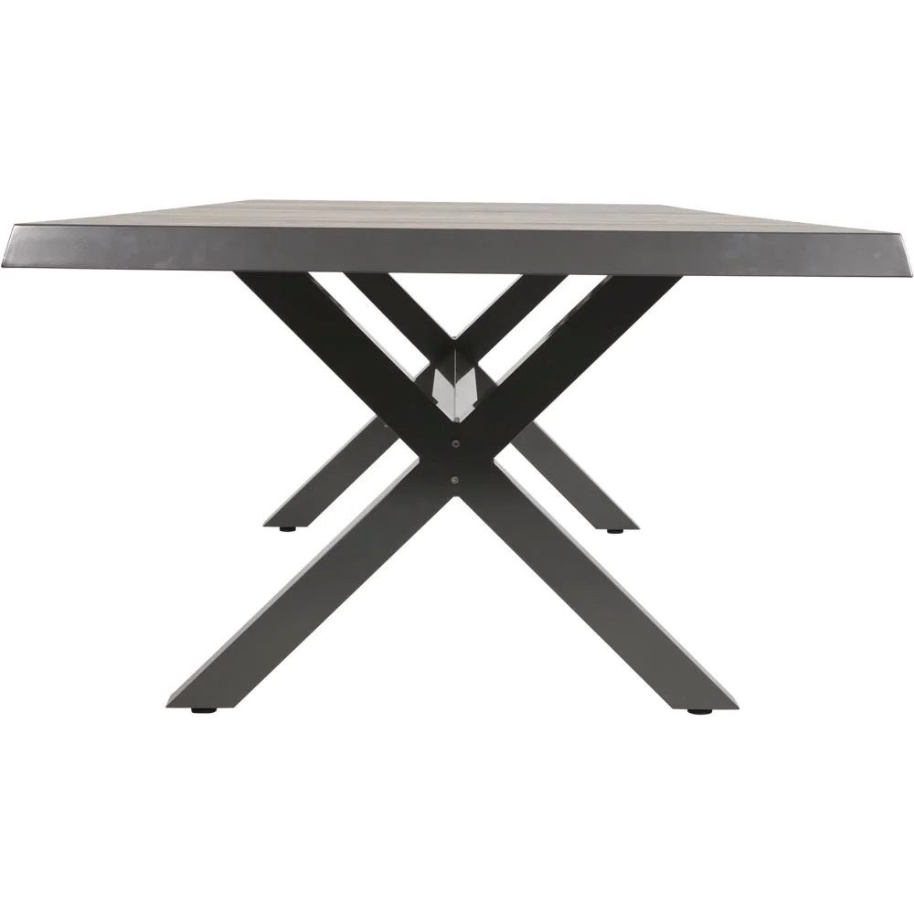 Lesli Living Gartentisch Castilla Negro mit Kreuzfuß 243x103x74cm Keramik-Tischplatte