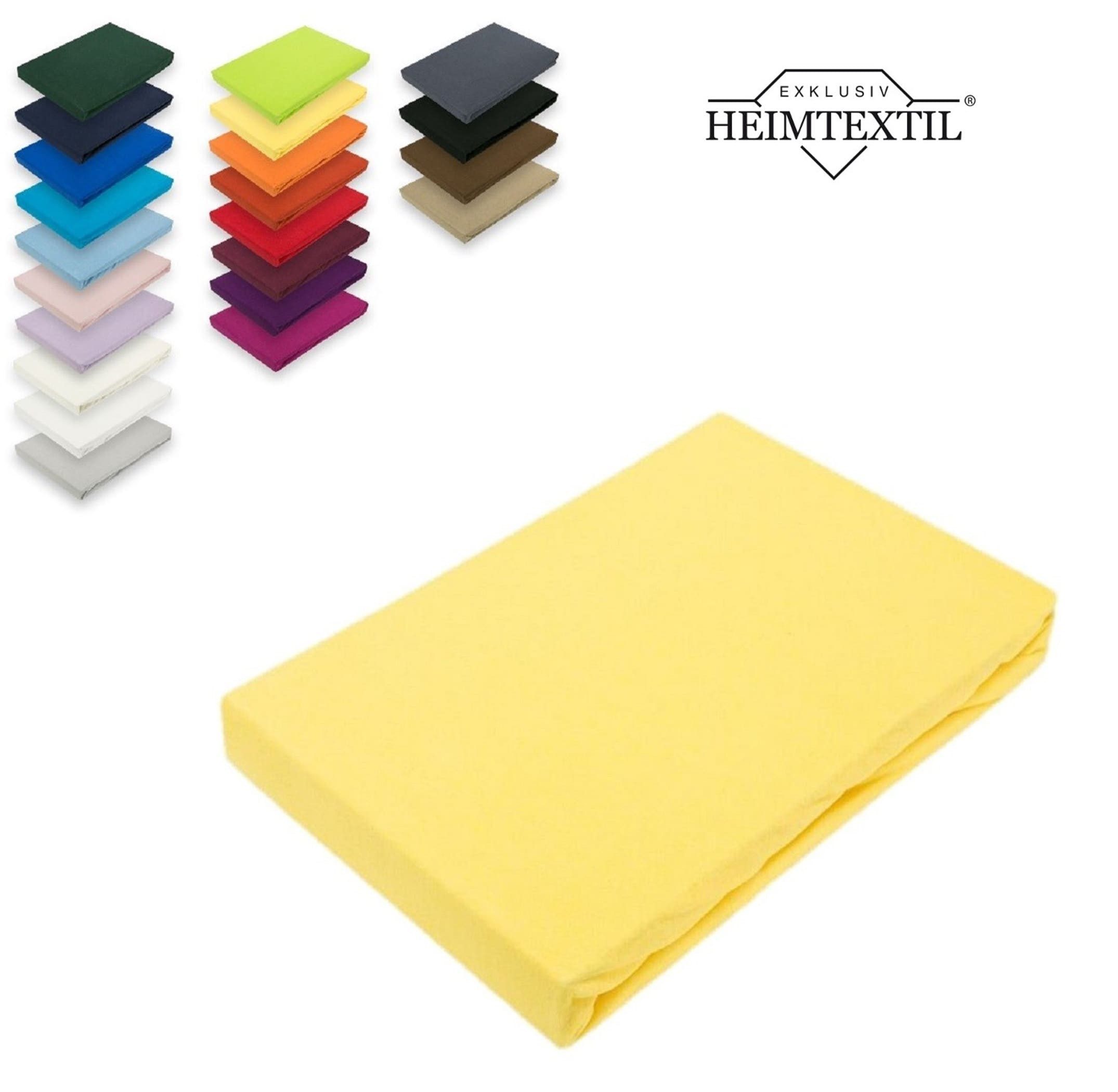 EXKLUSIV HEIMTEXTIL Spannbettlaken Marke Jersey Spannbettlaken Spannbetttuch Bettlaken Rundumgummizug, Jersey, Gummizug: rundum, (1 Stück), mit Rundumgummizug