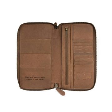 DRAKENSBERG Brieftasche Reisegeldbeutel »Tom« Havanna-Braun, großer Leder Reisebrieftasche & Reisepaß-Organizer mit RFID Schutz