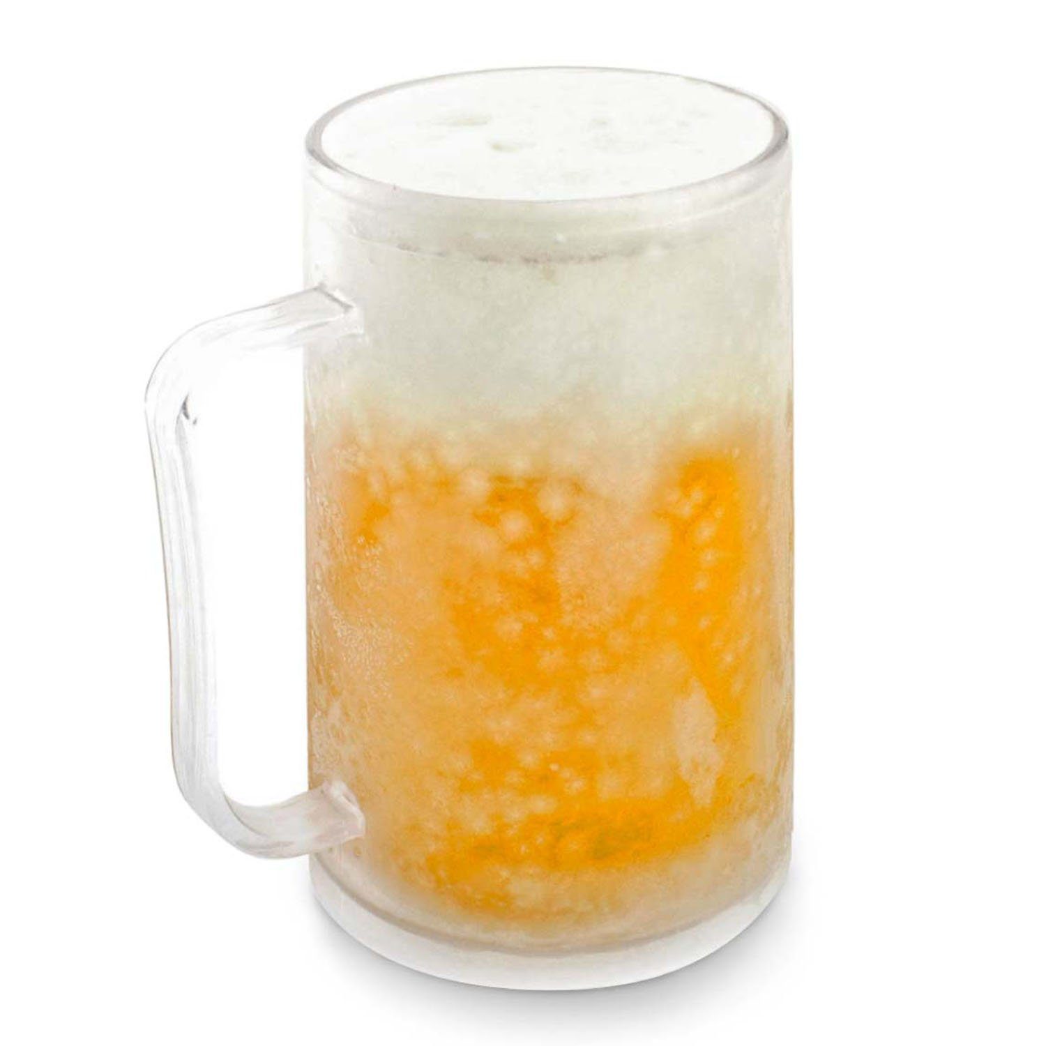 Goods+Gadgets Bierkrug Frozen Mug Kühlbecher Eiskrug, Trinkglas mit Kühlakku