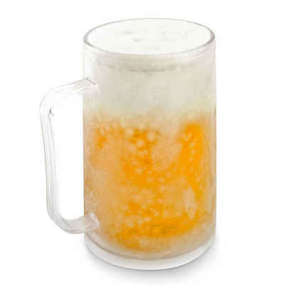 Goods+Gadgets Bierkrug Frozen Mug Kühlbecher Eiskrug, Trinkglas mit Kühlakku