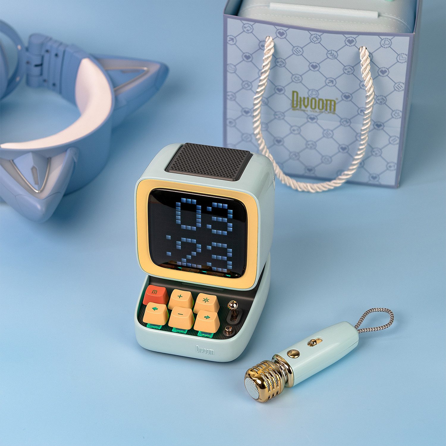 DIVOOM Divoom DitooMic - Blau Bluetooth-Lautsprecher