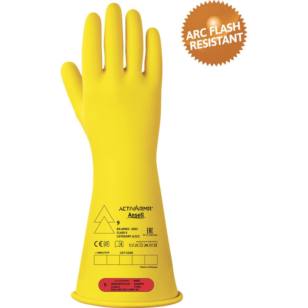 Arbeitshandschuhe Ansell Activ ARMR RIG014Y070 Naturlatex Elektrikerhandschuh Größe (Han