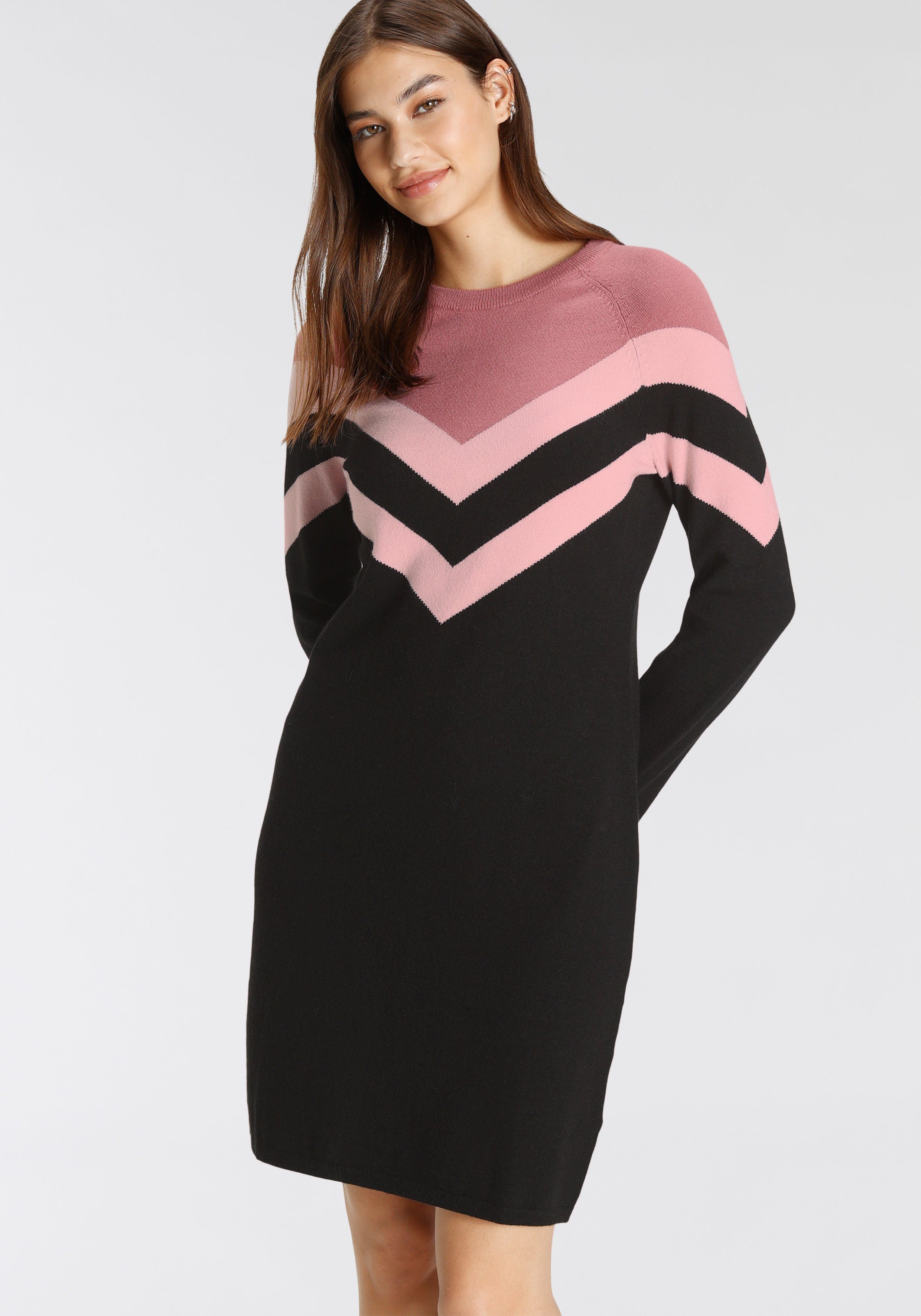 Tamaris Strickkleid lässiger Look mit Rundhalsausschnitt