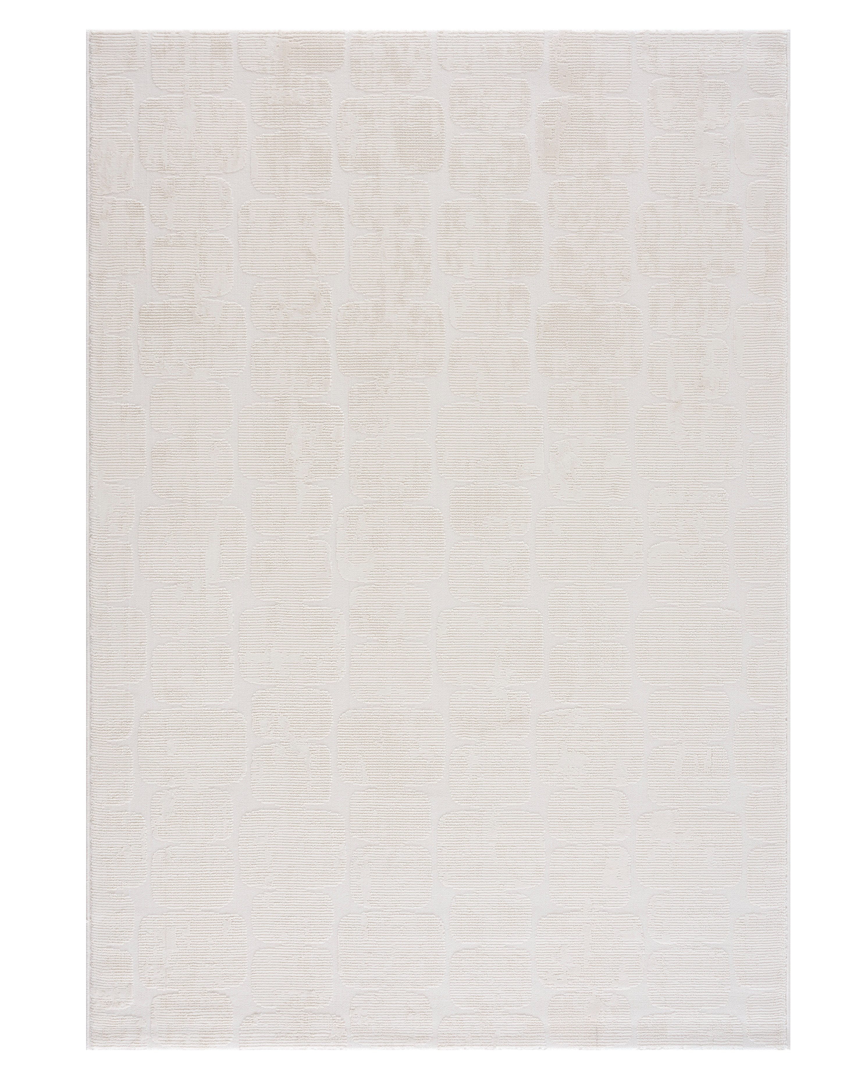 Vimoda Teppich Wohnzimmer COSTA, modern Designteppich 3D Effekt, Rechteckig, Höhe: 11 mm, premium Rechteck Muster hoch-tief Kurzflor weich, Boho Einfarbig
