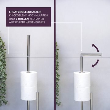 bremermann Toilettenpapierhalter WC-Garnitur 3in1 inkl. Rollenhalter, WC-Bürste und Ersatzrollenhalter