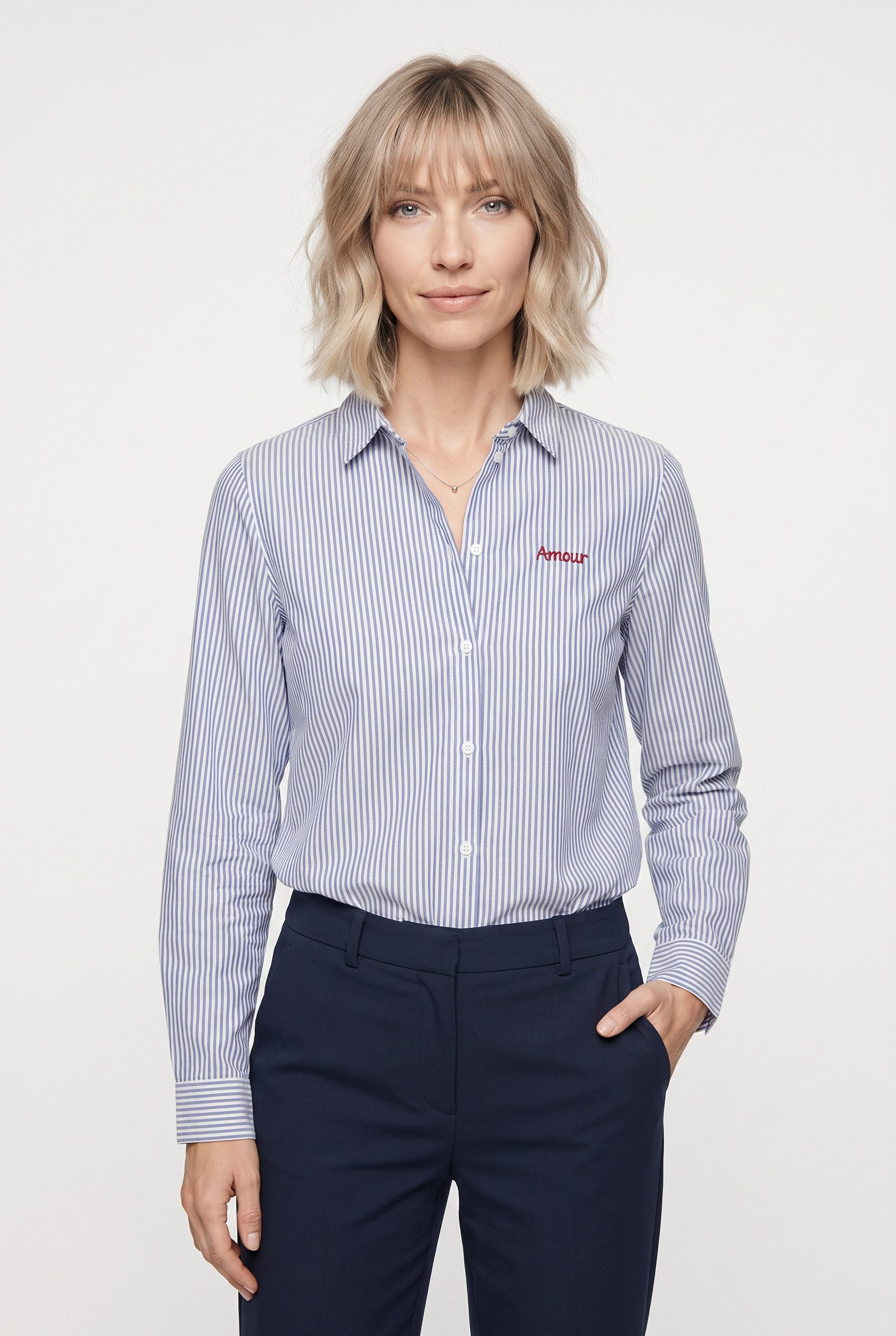 pieces Langarmbluse PCIRENE LS SHIRT WVN NOOS Baumwolle, regular fit