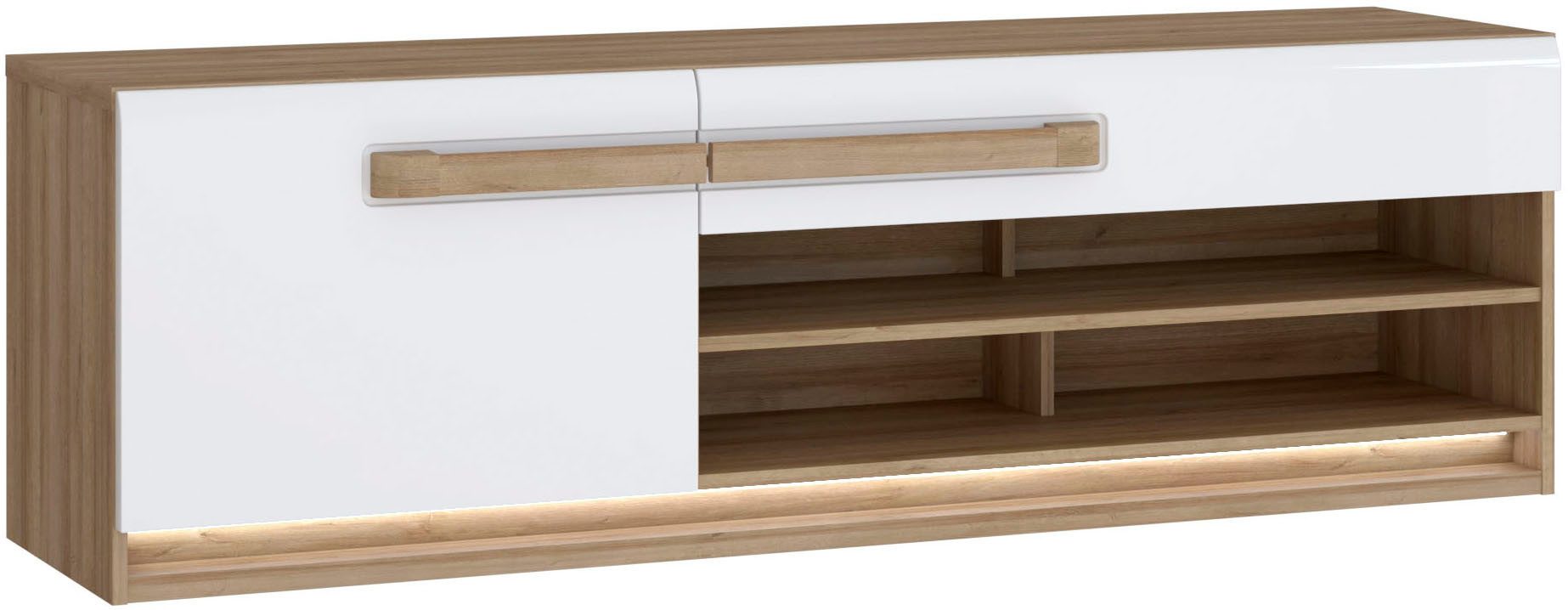 FORTE Lowboard Attention TV-Board, TV-Schrank, TV-Board, Beleuchtung, Soft Close, Kabelführung