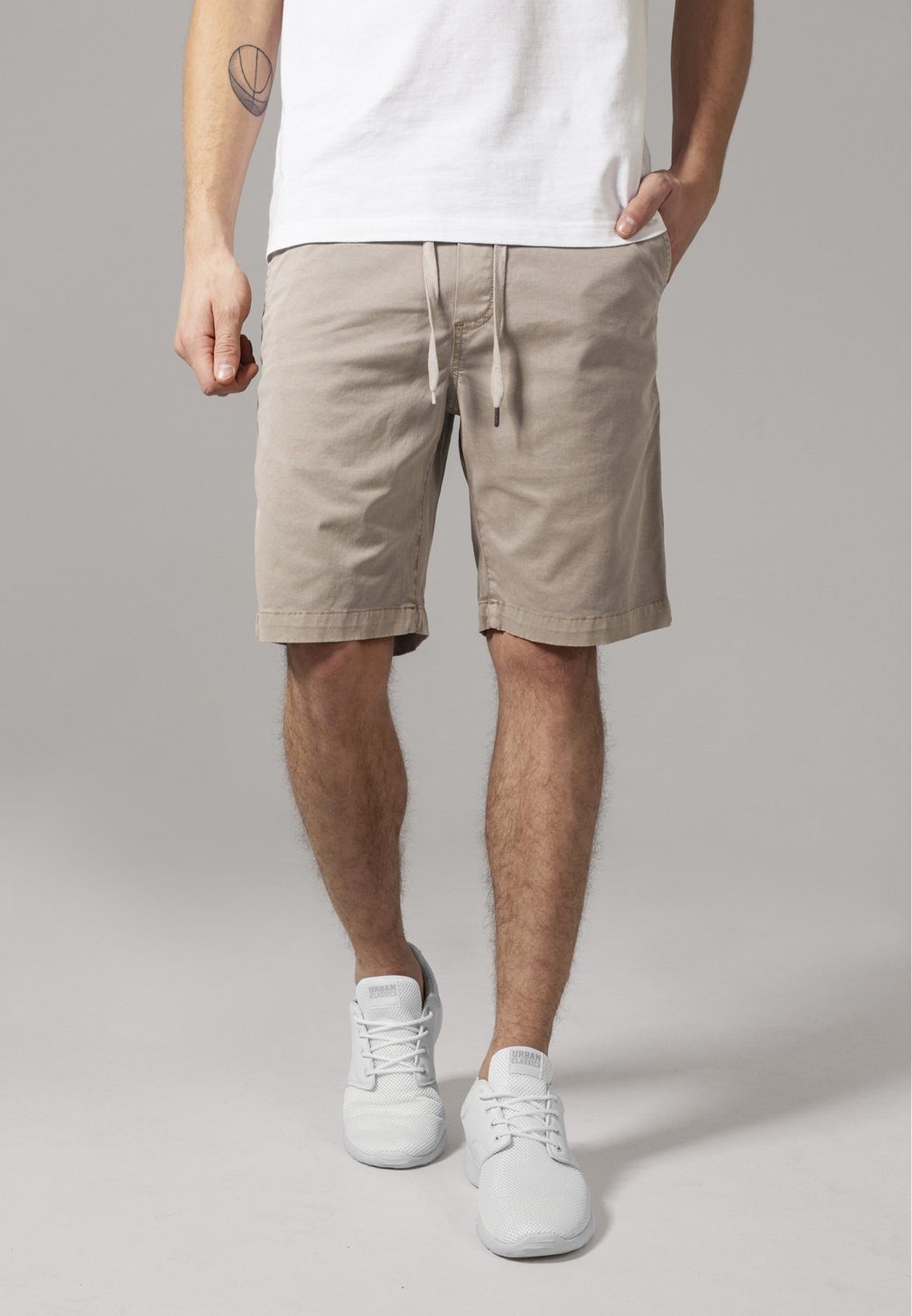 Stoffhose Urban Classics Herren Stretch Twill Joggshorts