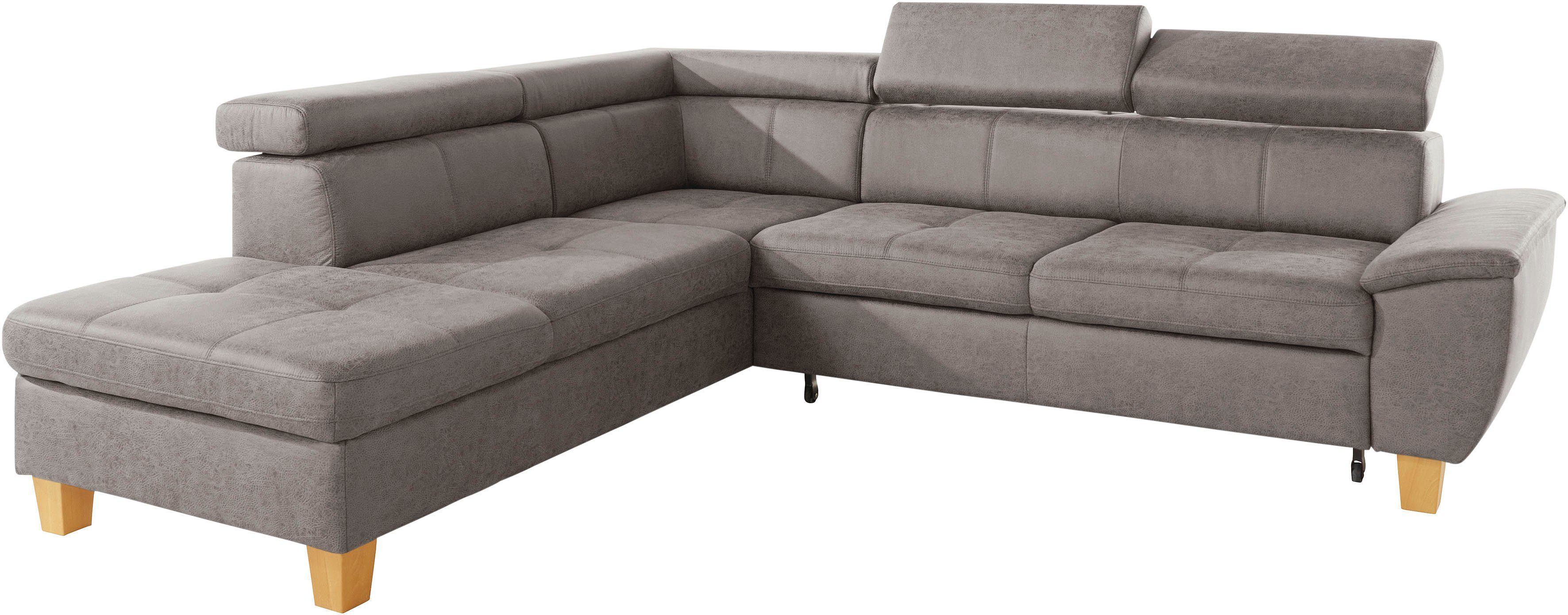 exxpo - sofa Enya, Bettkasten Bettfunktion Kopfteilverstellung, wahlweise fashion Ecksofa inklusive und