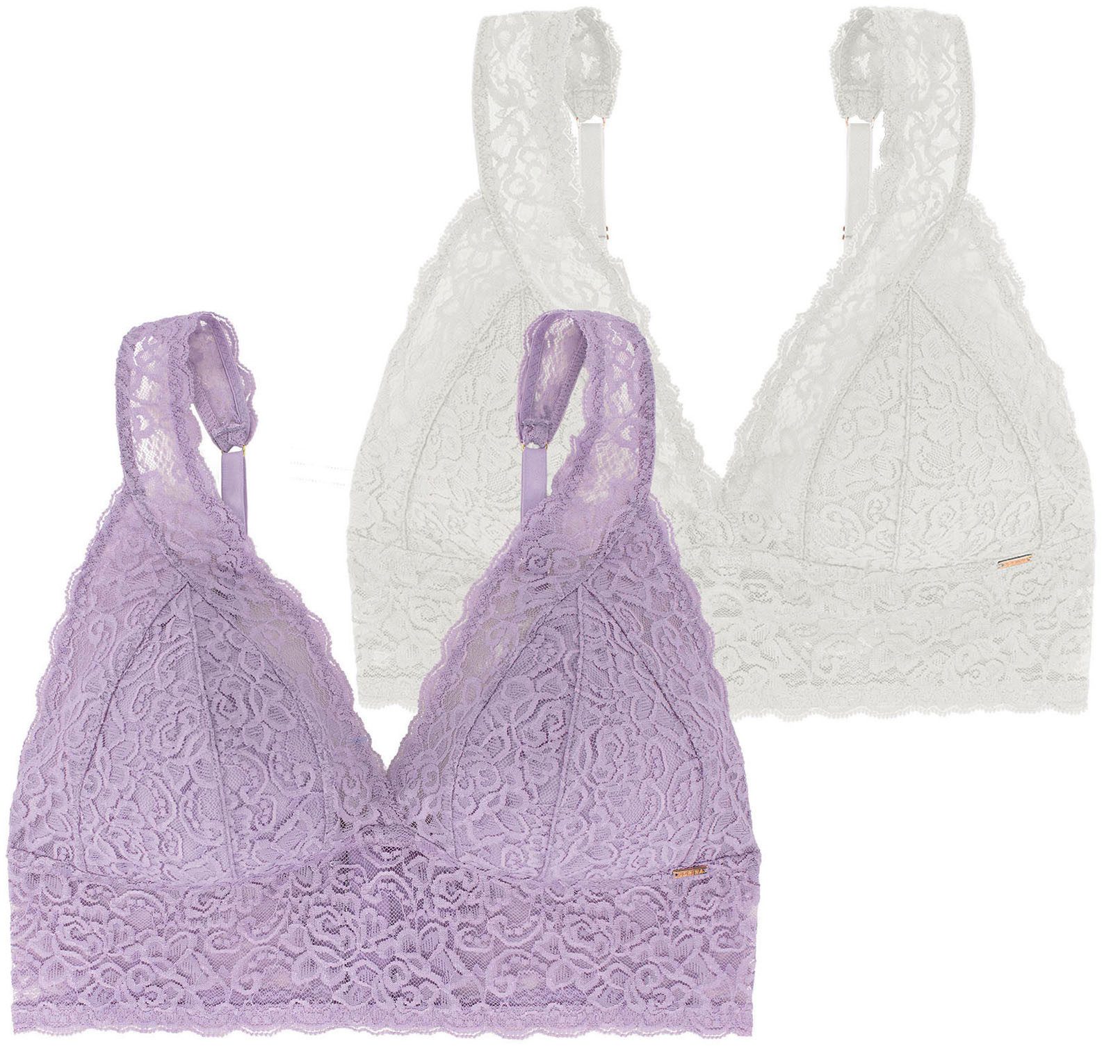 Dorina Bralette LANA-2PP (2er Pack) ohne Bügel, florale Spitze, breites Unterbrustband