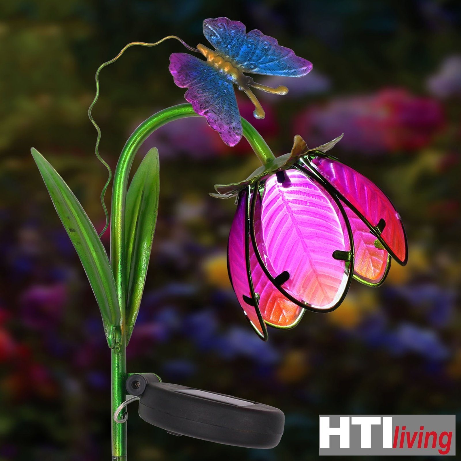 Soley, LED Solarleuchte Solarlampe Gartenstecker HTI-Living Blume