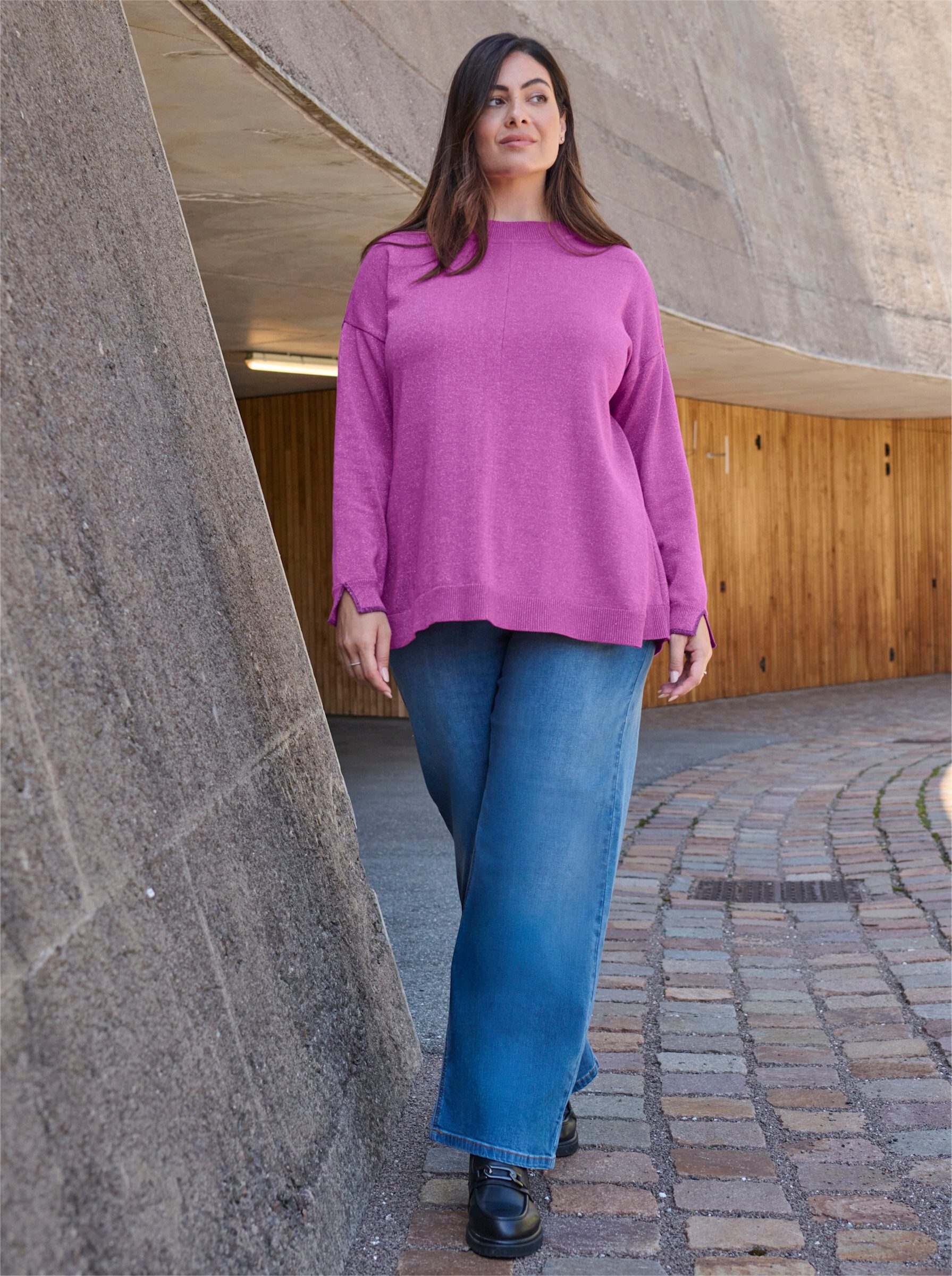 Sheego Strickpullover Langarm-Pullover Langarm