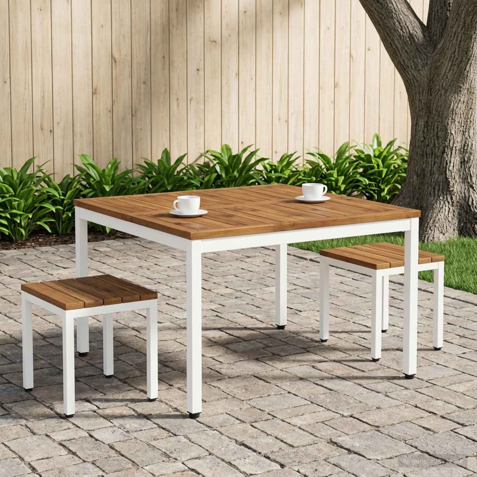 vidaXL Couchtisch Couchtisch Natürlich und Weiß 100 x 100,5 x 45 cm (1-St)