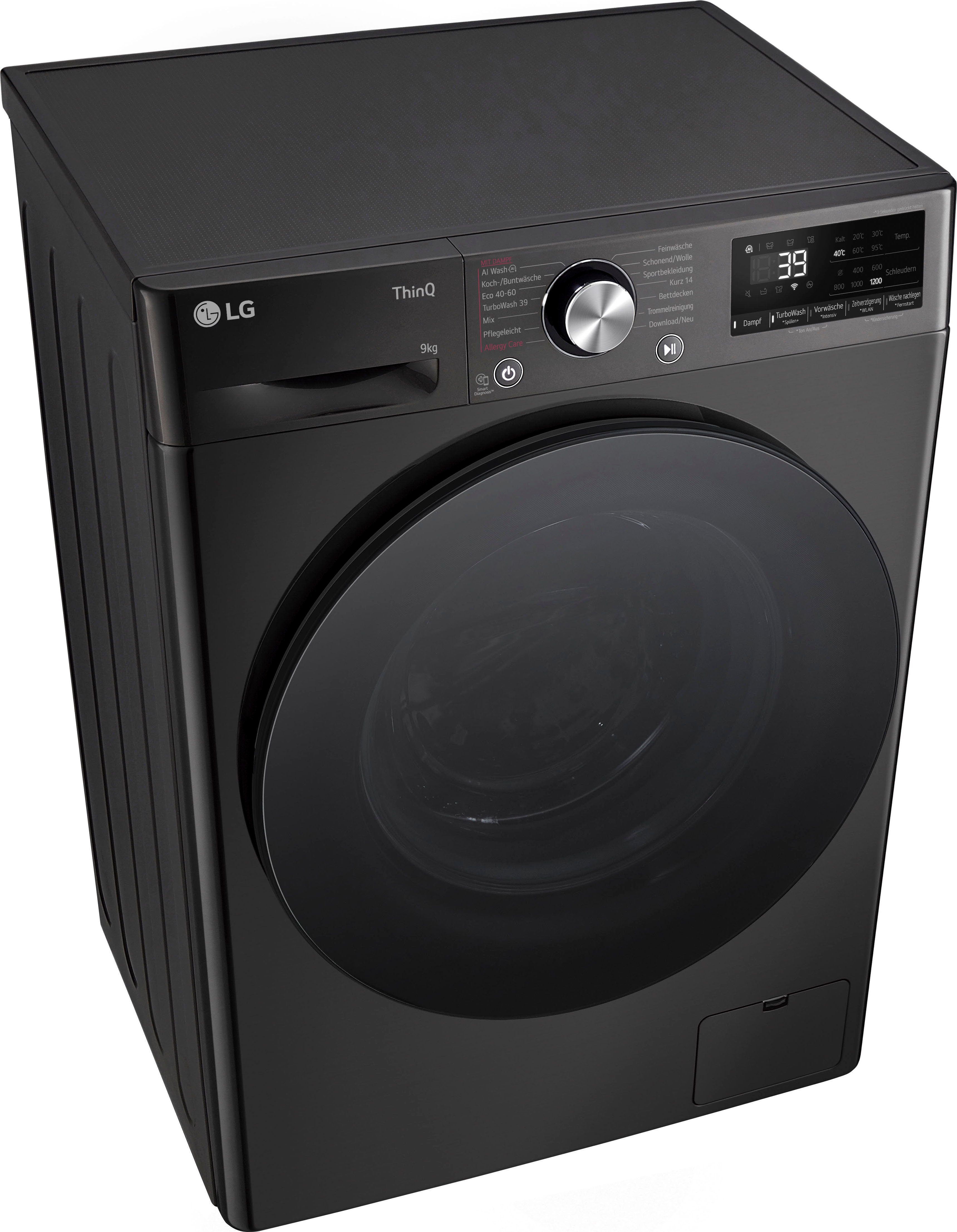 LG Waschmaschine F2V7SLIM9B, 9 kg, 1200 U/min, Raumsparer: nur 53,5 cm tief