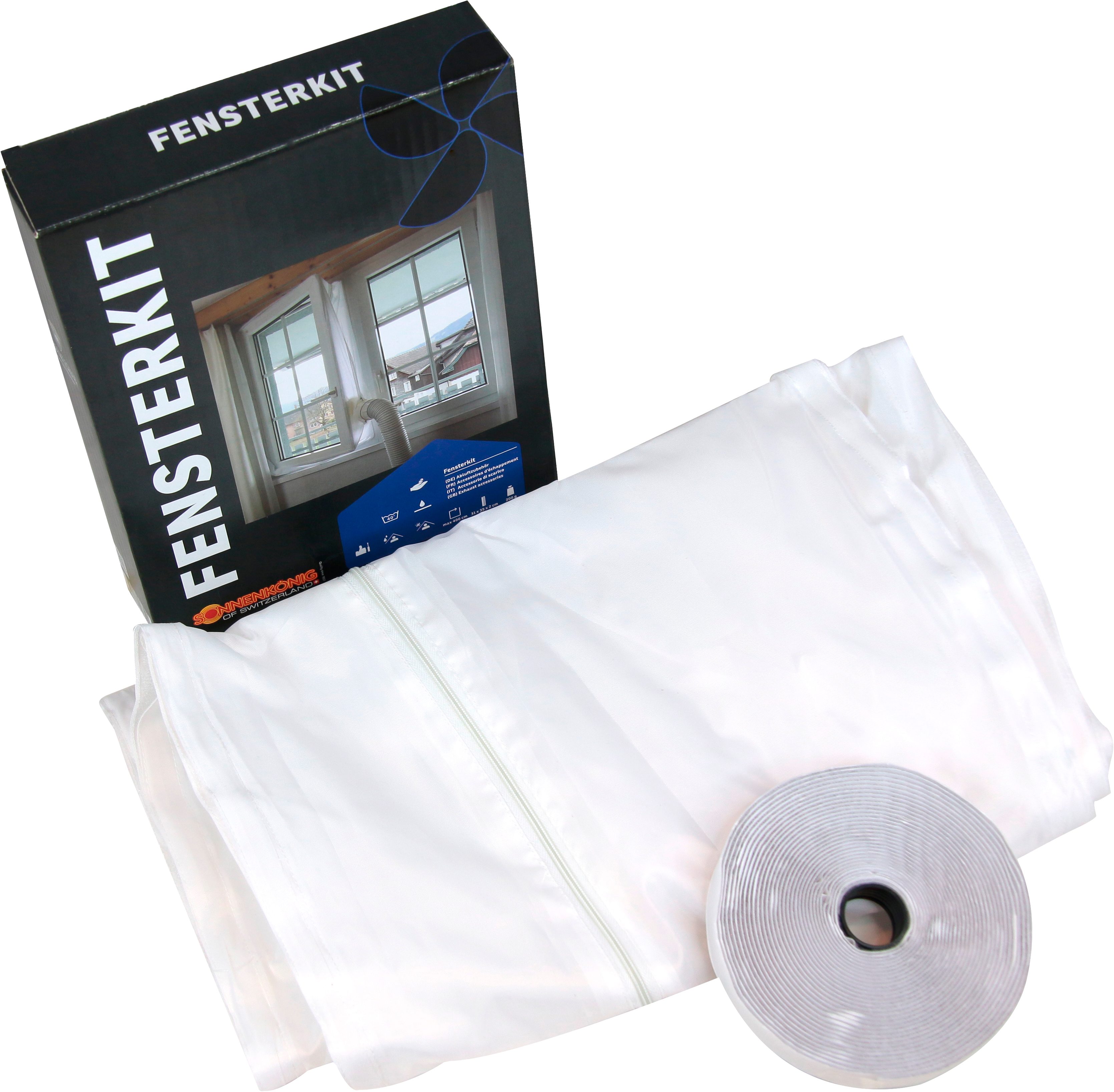 Sonnenkönig Fenster-Set Erweiterung Fensterkit, max. Umfang 4m, inkl. Klettband, leichte Montage, 40° waschbar, Nachtruhe ohne Moskitos, auch für Dachfenster