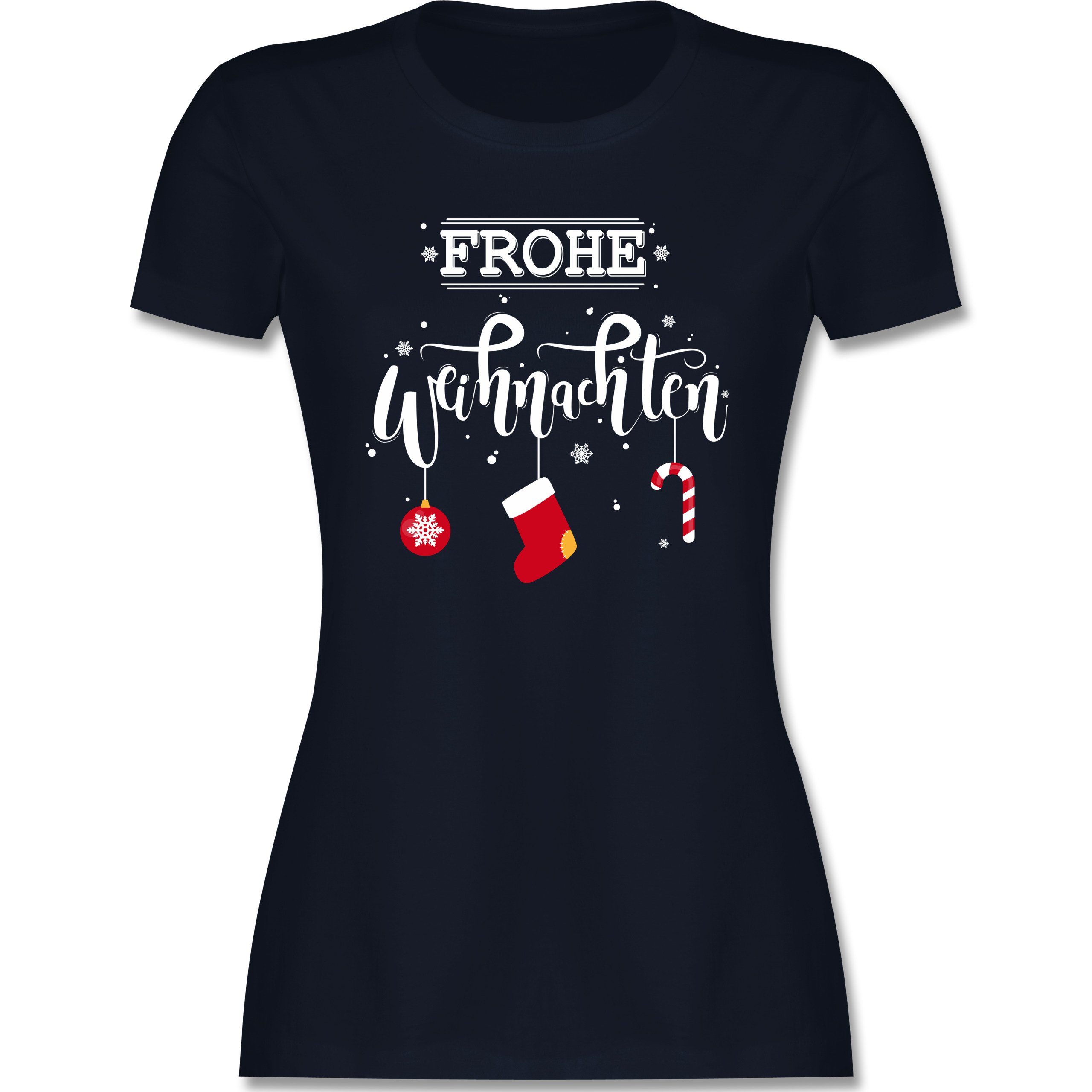 Shirtracer TShirt »Frohe Weihnachten Lettering Damen Premium TShirt