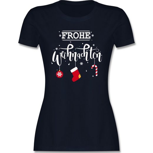 Shirtracer TShirt »Frohe Weihnachten Lettering Damen Premium TShirt