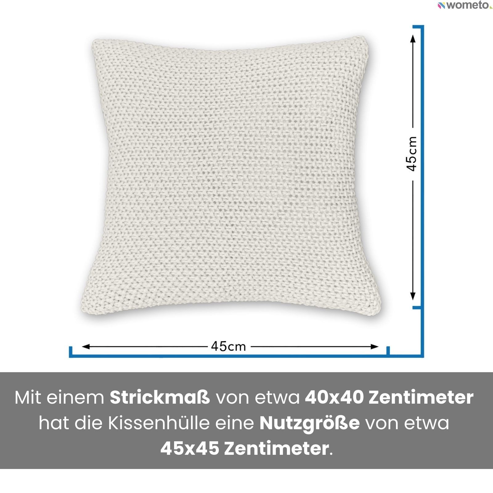 wometo Kissenbezug Strick mit Reißverschluss, 45x45 cm, (2 Stück), OEKO-TEX günstig online kaufen
