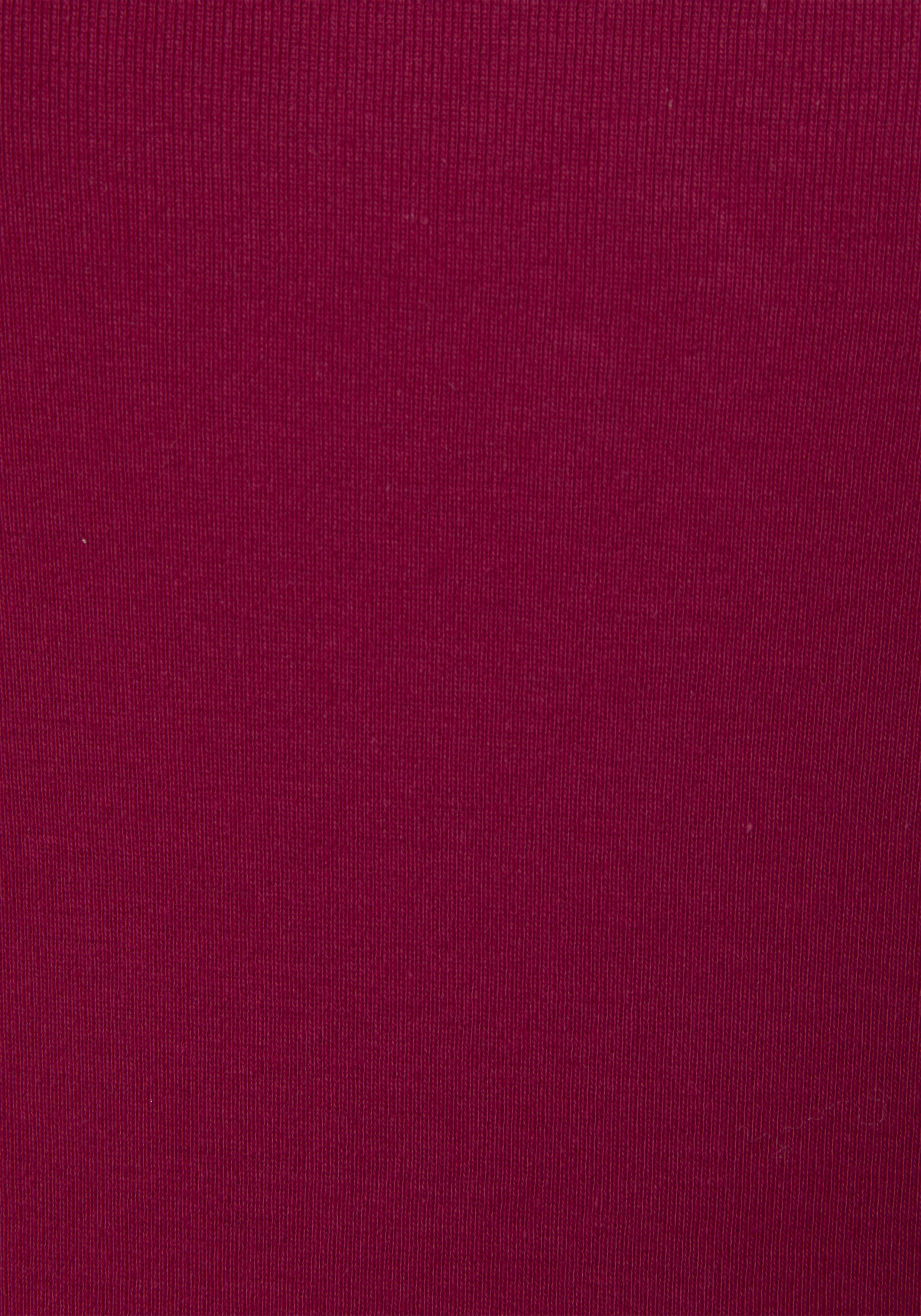 LASCANA T-Shirt (2er-Pack) Logodruck schwarz goldenem mit bordeaux