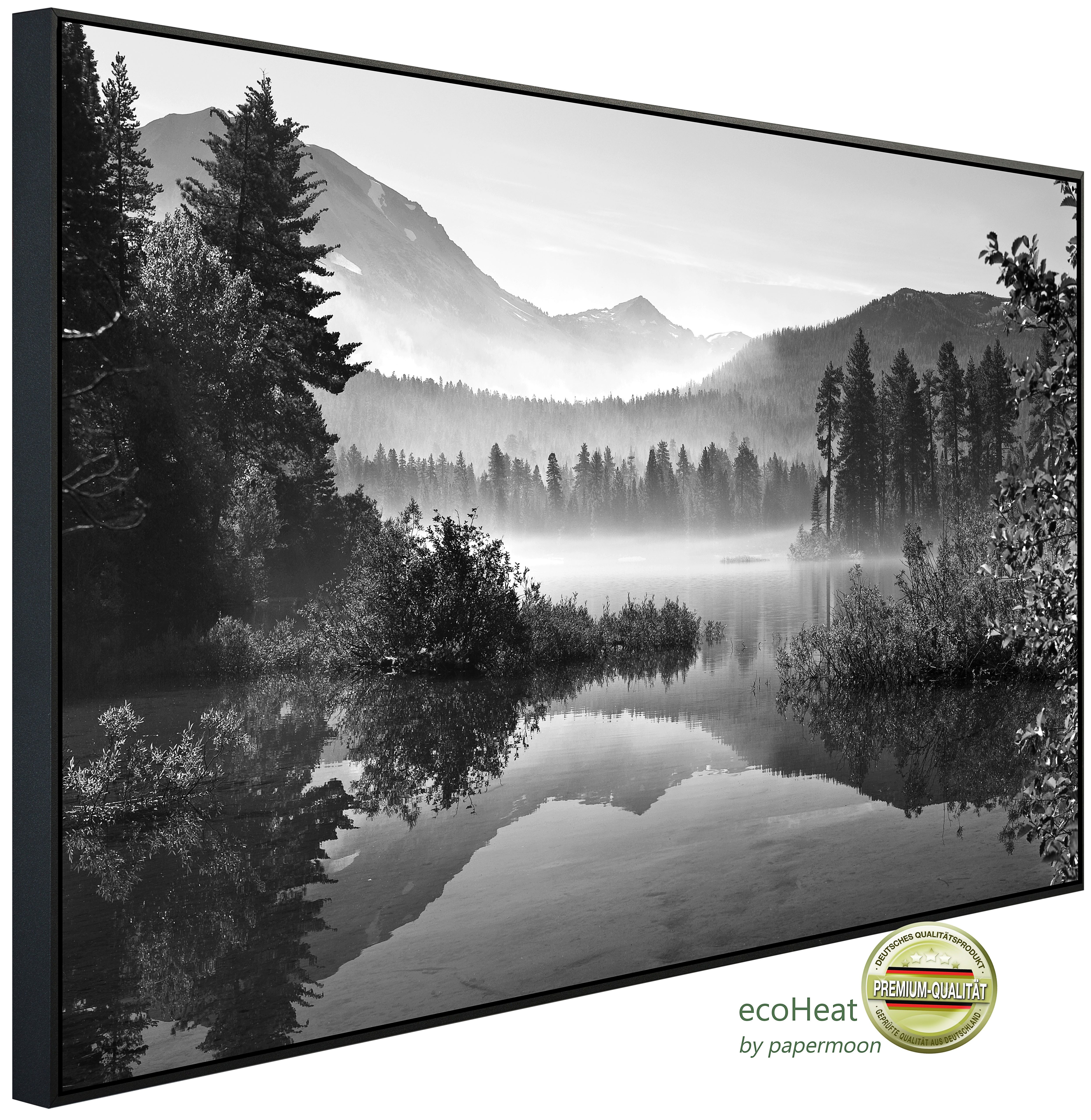 Papermoon Infrarotheizung INFRAROT-BILD-HEIZUNG, Landschaft Schwarz & Weiß, TÜV-Rheinland/GS zertifiziert, angenehme Strahlungswärme