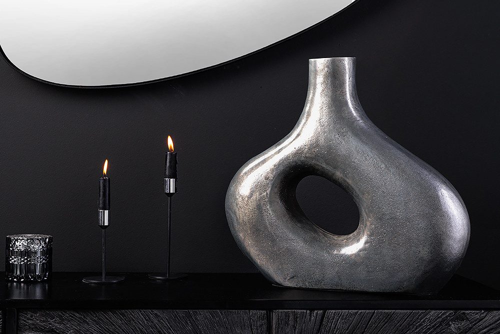 riess-ambiente Dekovase RING 40cm dunkelgrau · organische Tischvase aus Alu günstig online kaufen