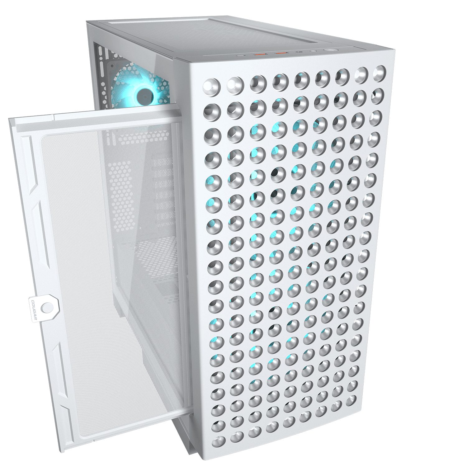 Cougar Gaming-Gehäuse AIRFACE ECO WT, Midi-Tower, USB/Audio, ATX, weiß, 4 Lüfter vormontiert