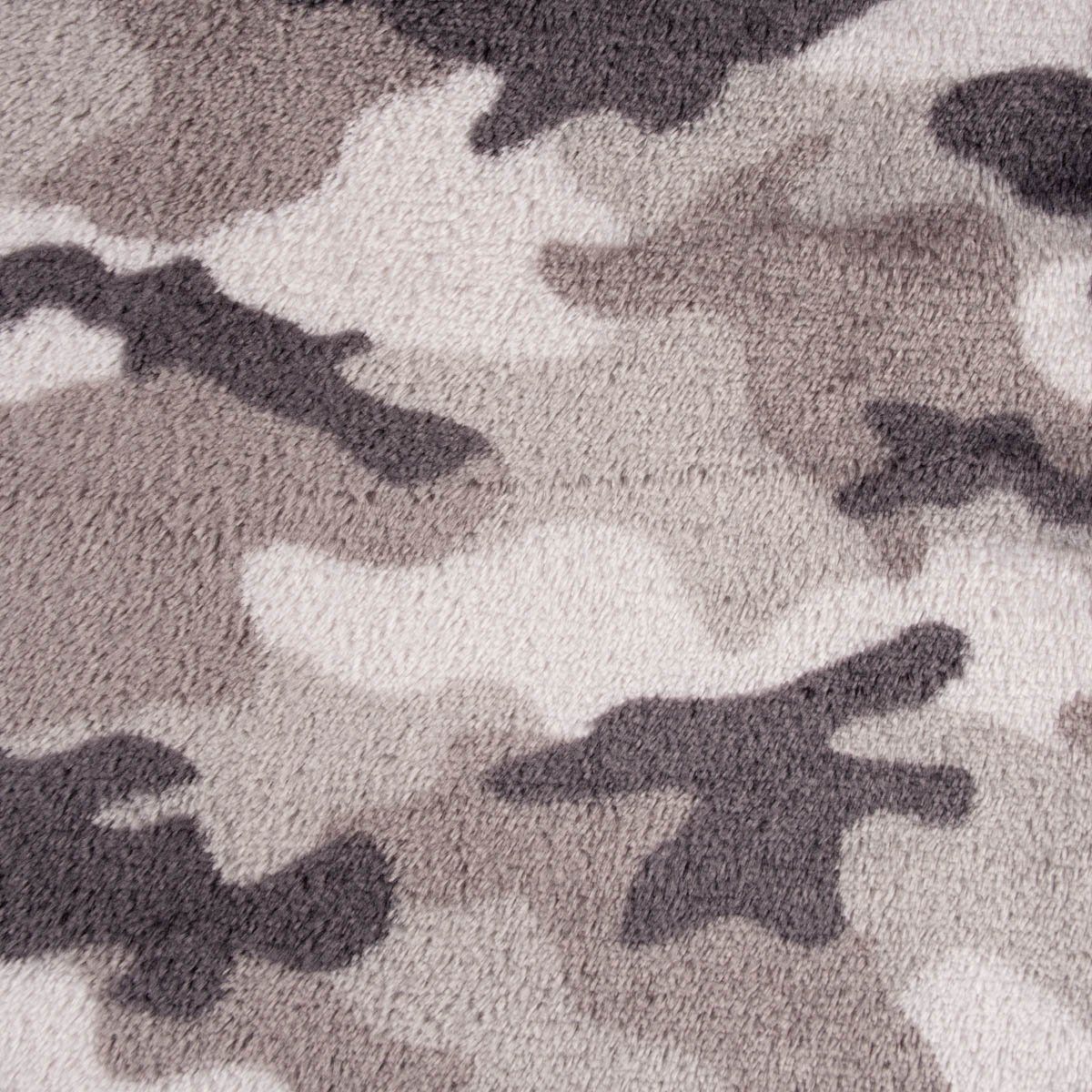 SCHÖNER LEBEN. Stoff Wellness Fleece Camouflage Tarnmuster grau schwarz 1,45m Breite