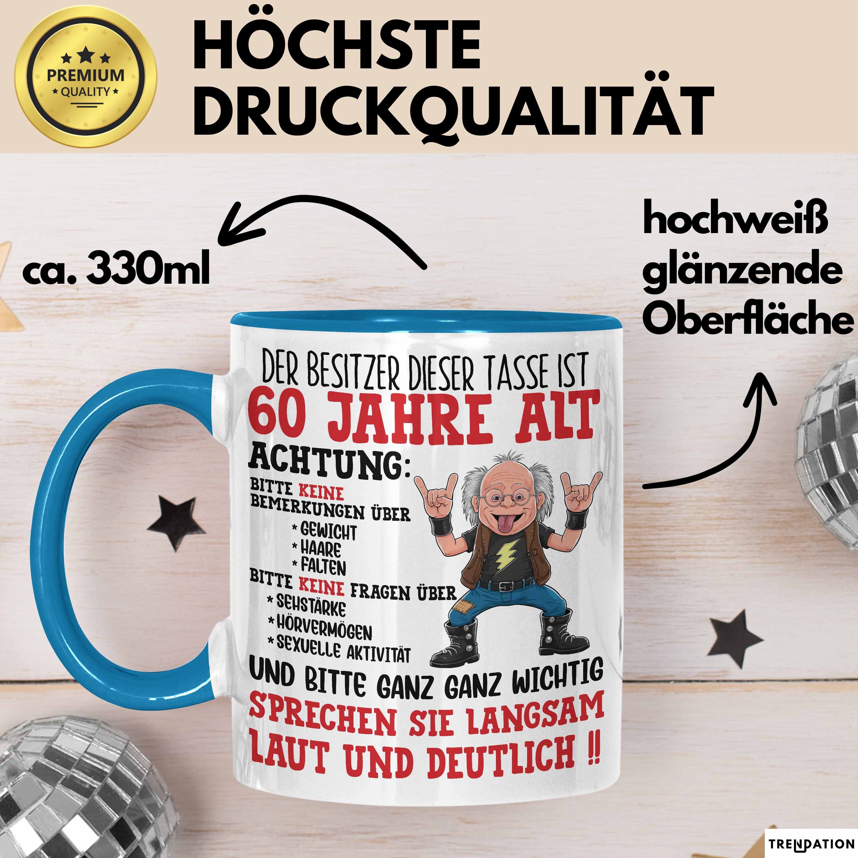 Trendation Tasse 60. Geburtstag Tasse Geschenk Der Besitzer Dieser Tasse Ist 60 Jahre A