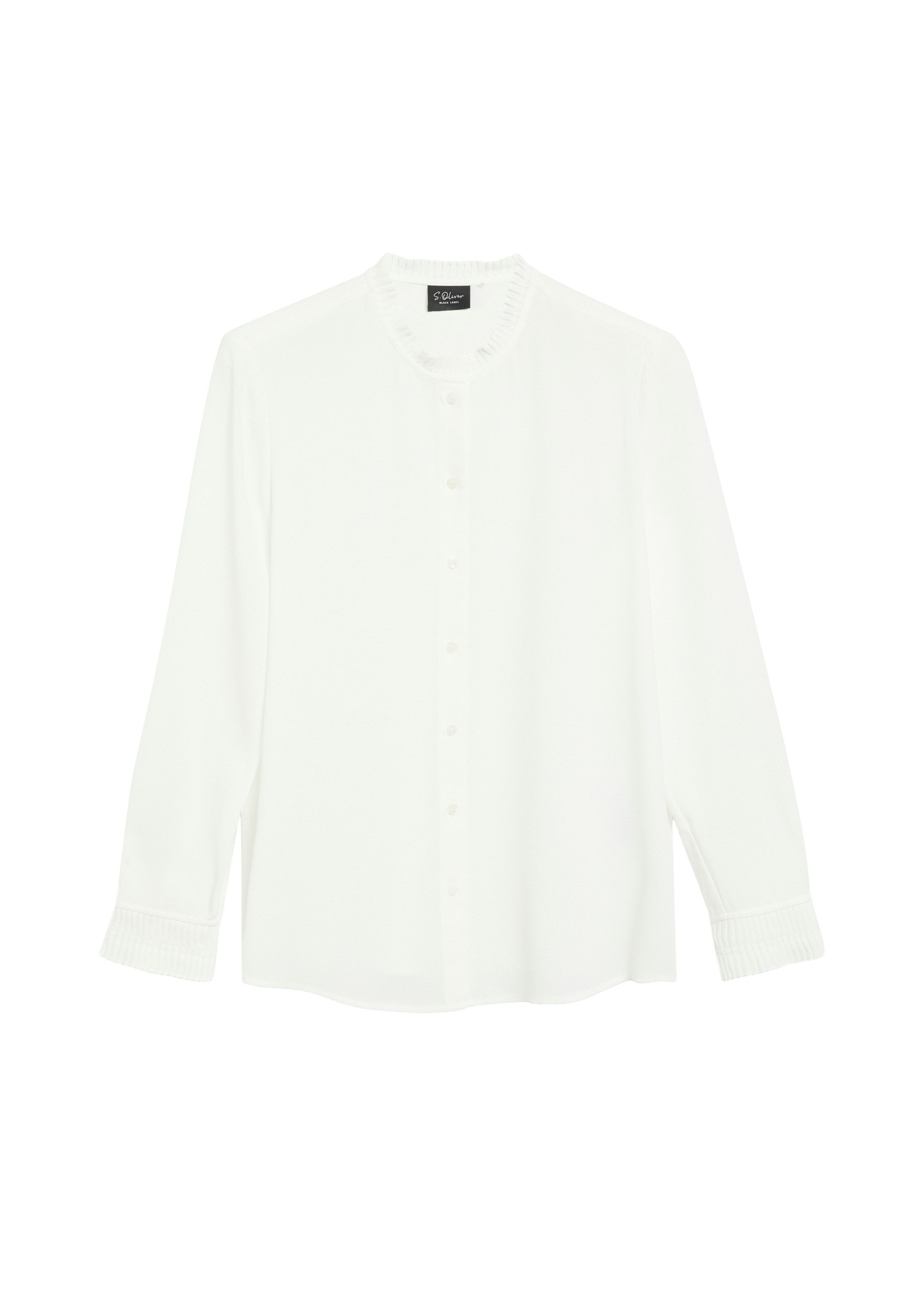 s.Oliver Langarmbluse Bluse Leicht transparente Chiffon-Bluse mit Plissee-Details