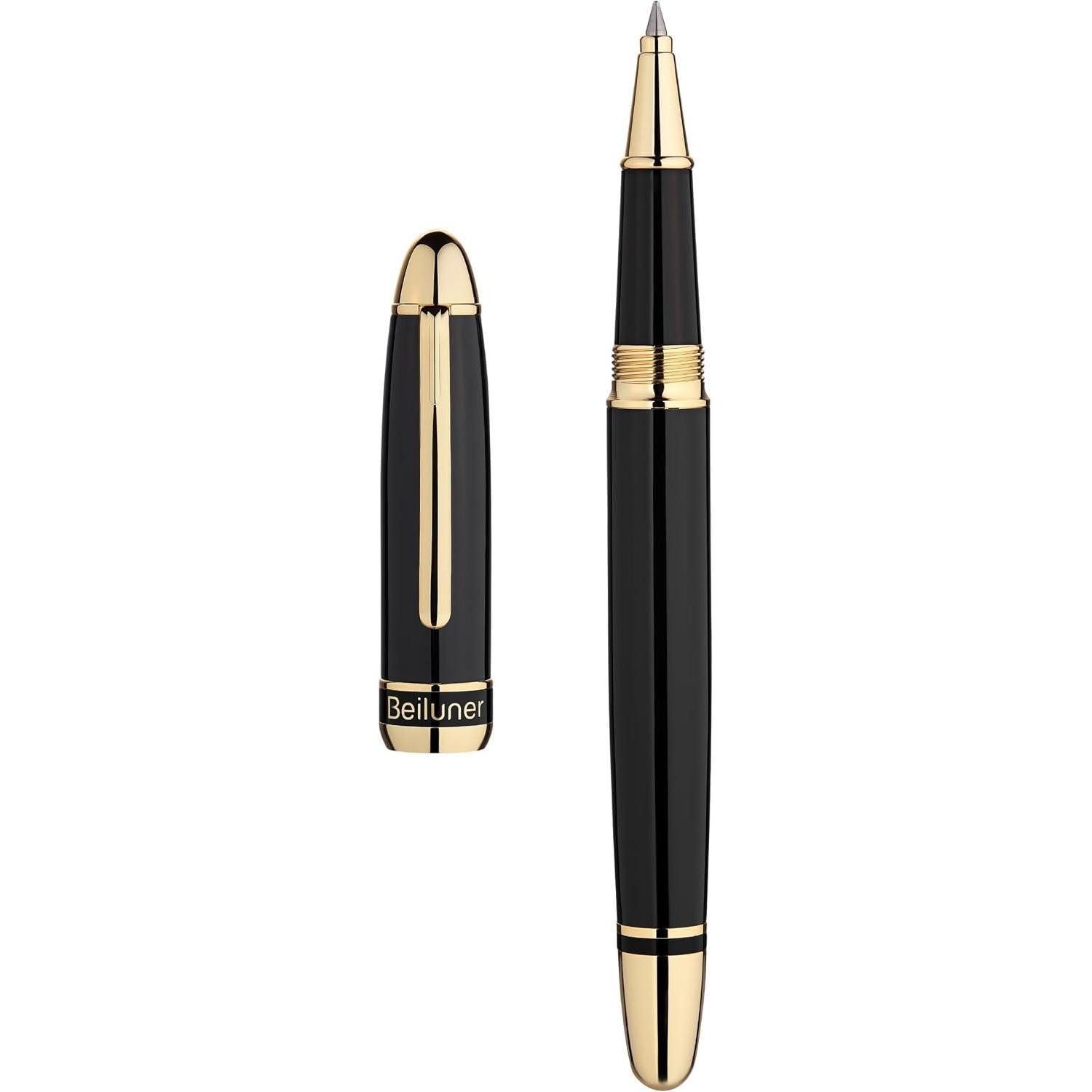 LuxusKollektion Tintenroller Rollerball Luxus Schwarz/Gold 24K Gold Piano Lack – Bild 2 von 5