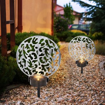 etc-shop LED Solarleuchte, LED-Leuchtmittel fest verbaut, Warmweiß, Gartendeko Lampen Solarlampen für Außen Garten LED